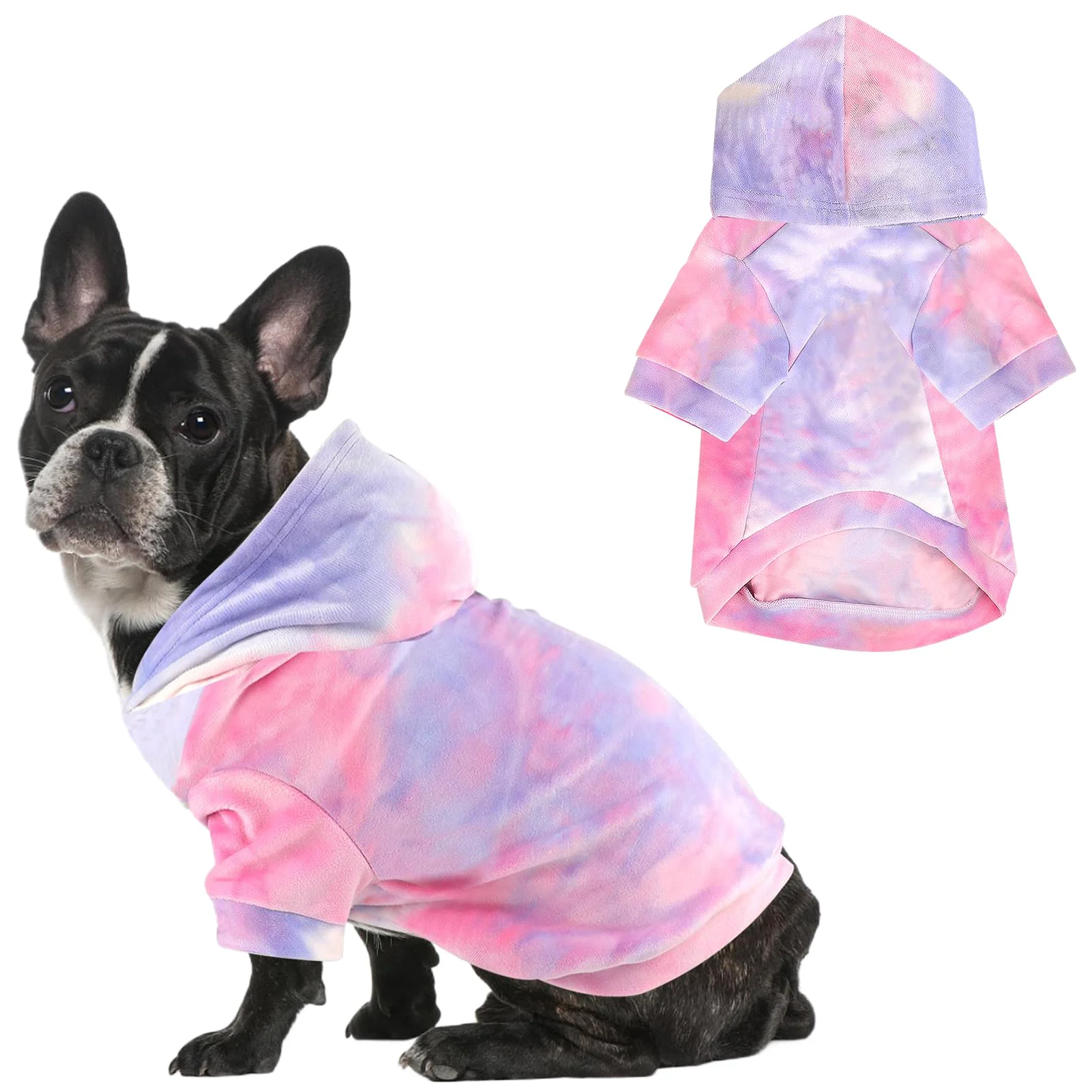 Dependable Mklhgty Tie Dye Dog Hoodie – Cozy Winter Sweatshirt for Small Dogs Cats Carefully Designed