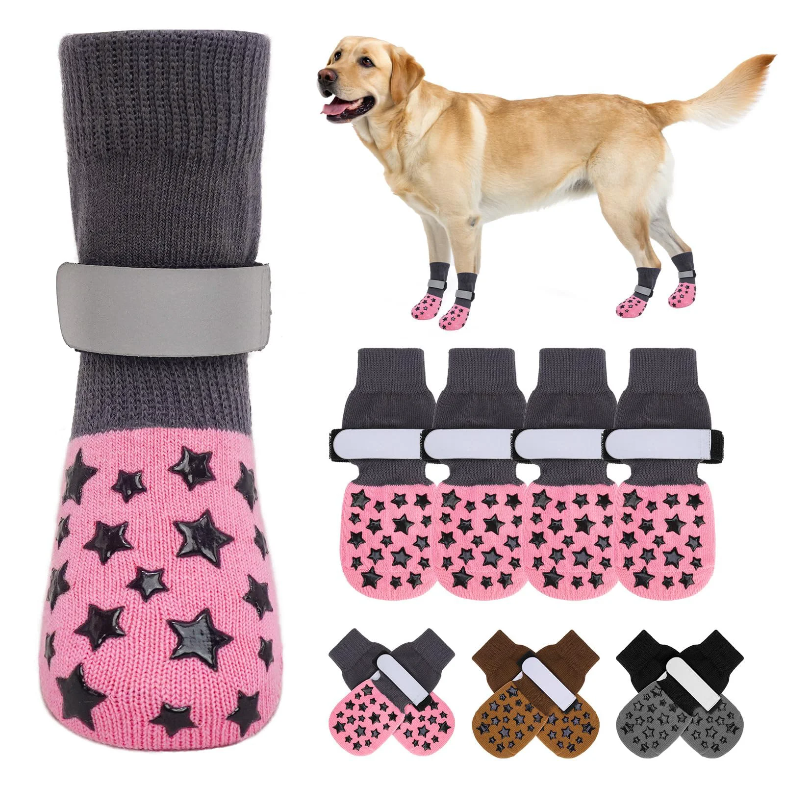 Specialty BEAUTYZOO Anti Slip Dog Socks Traction Paw Protection Reflective Safe-Guard for Senior Dogs Detailed