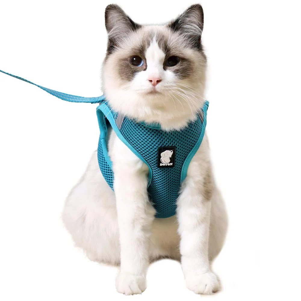 Eco-Friendly HEYWEAN Cat Harness and Leash – Ultra-Light Escape-Proof Kitten Collar Walking Jacket Luxury