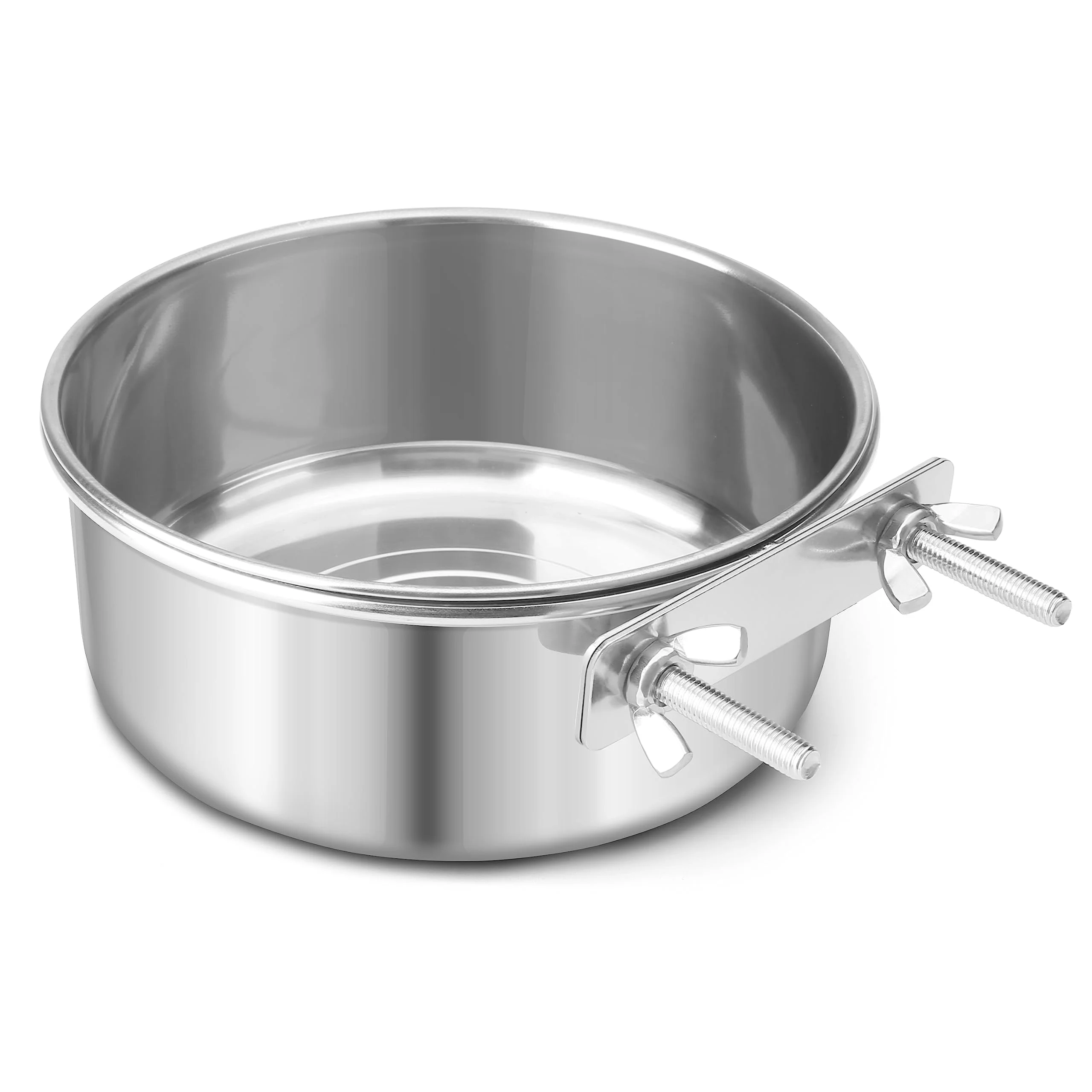 Recyclable Reshiho Stainless Steel Hanging Pet Bowl — Cage Feeder for Dogs Cats Small Animals Large Durable