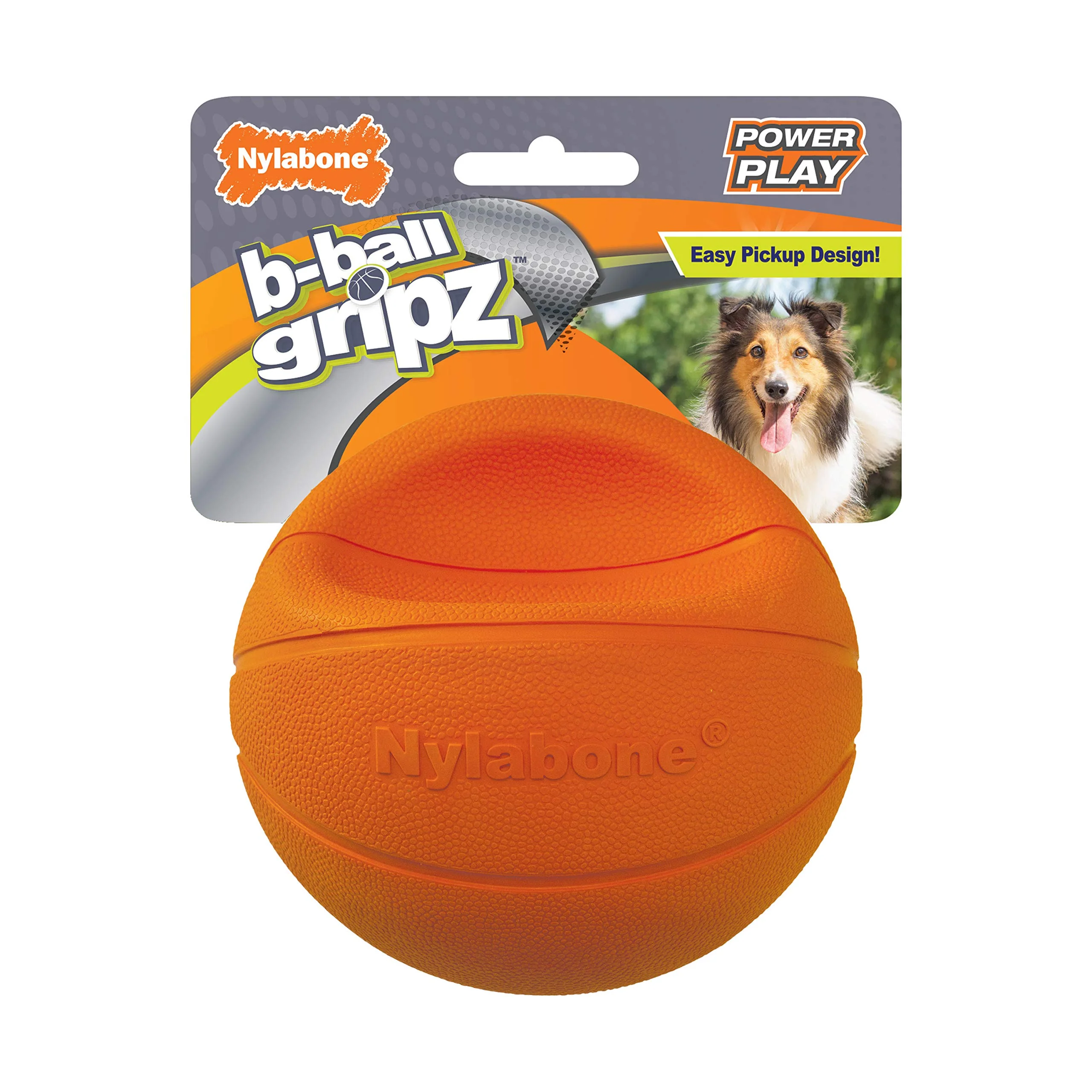 User-Friendly Nylabone Power Play Gripz Felt Basketball Rubber Fetch Toy for Dogs — Medium Unique