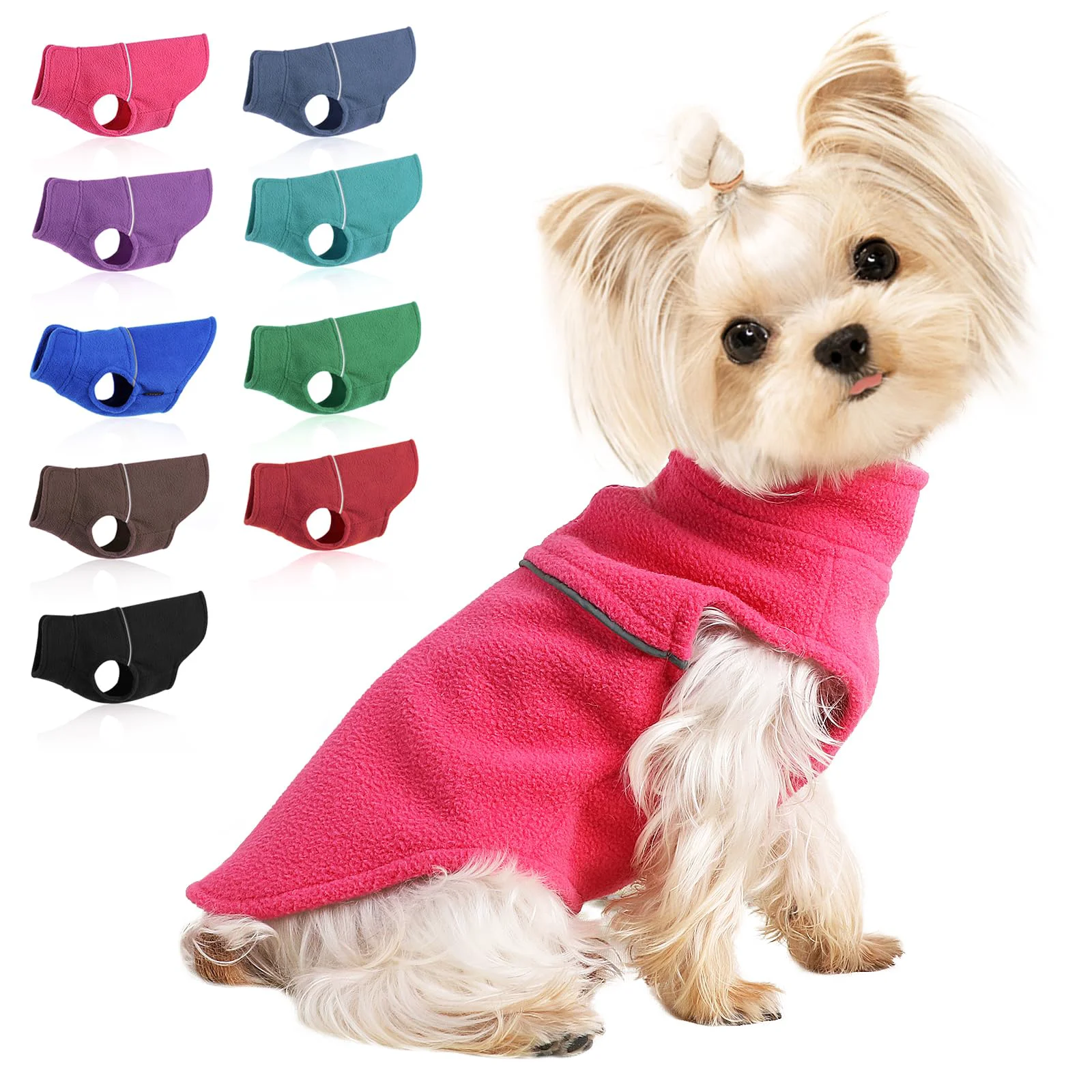 First-Class Kosiyi Small Dog Fleece Vest – Rose X-Small Warm Pullover Sweater Classic