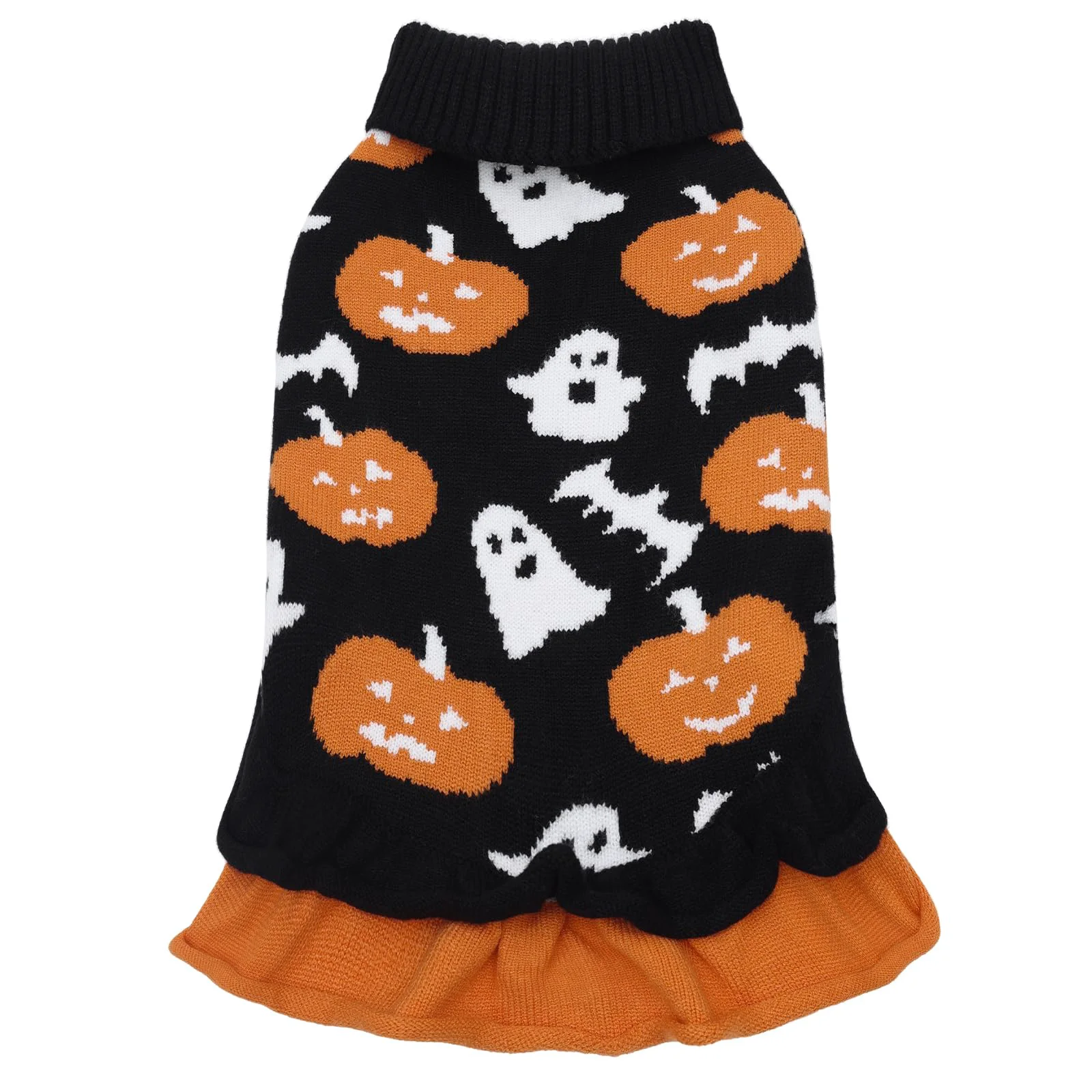 Easy-to-Use CuteBone Halloween Dog Sweater Dress XS Pumpkin Knit Pullover for Small Dogs High-Performance