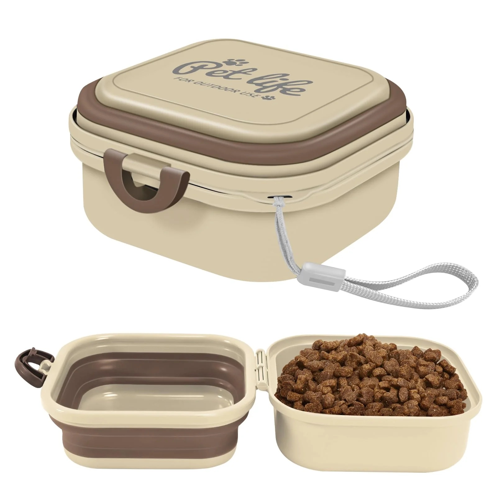 Relaxed Cermug Collapsible Dog Bowl – 2-in-1 Portable Food Water Feeder for Travel Camping Hiking Verified