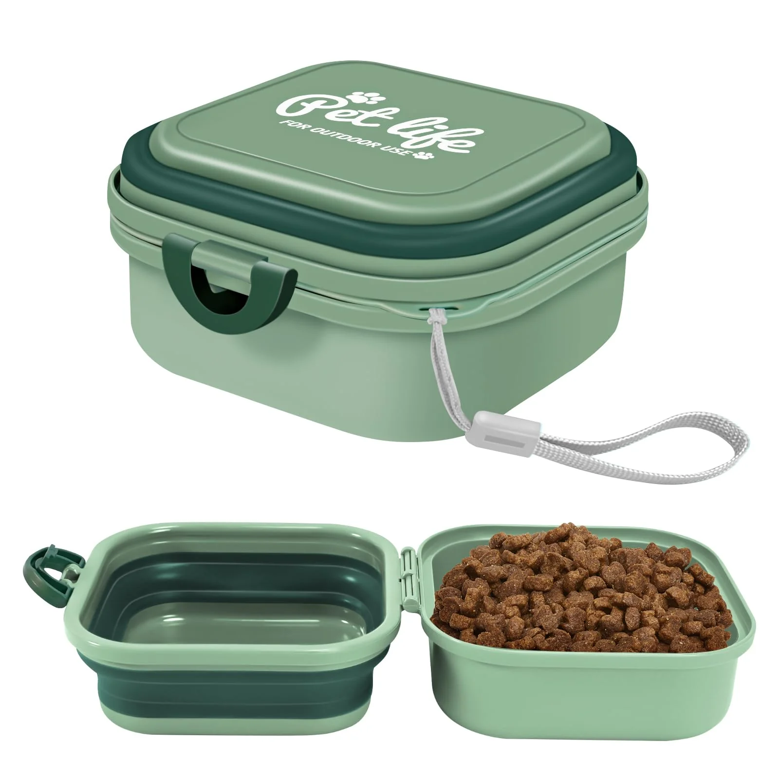 Authentic Collapsible Dog Bowls 2-in-1 Travel Food Water Feeder by cermug Specialty