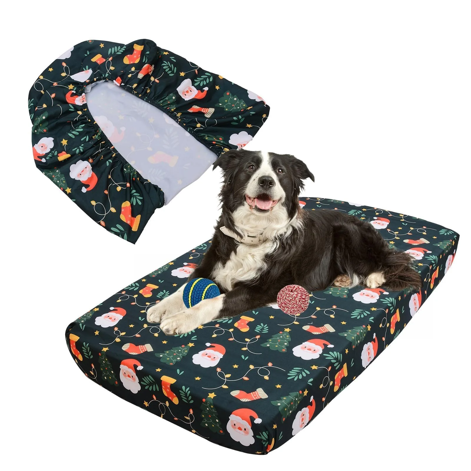 Classic Hoopttay Christmas Dog Bed Cover – 52x28x5 Elastic Edged Washable Refined