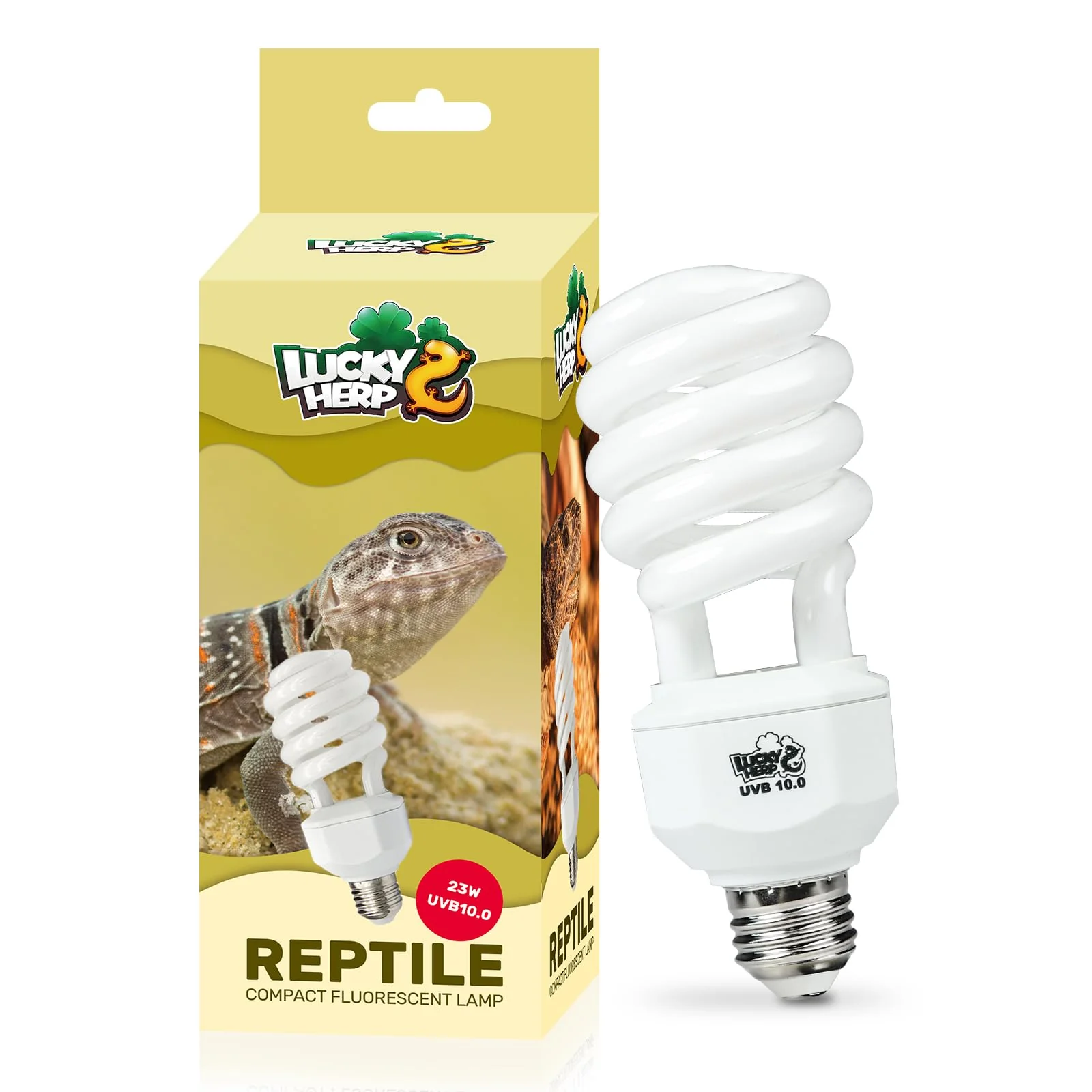Detailed LUCKY HERP UVA UVB Reptile Light 10.0 — 23W Desert UVB Lamp E26 120V Fine