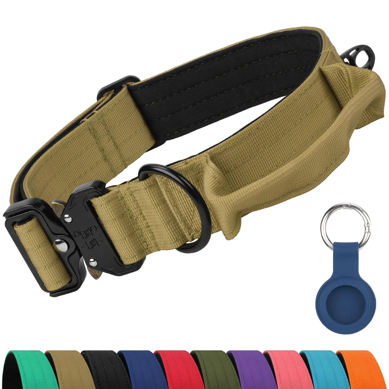 Trendy Joytale Heavy Duty Dog Collar with Handle for Large Dogs Adjustable Tactical Nylon User-Friendly