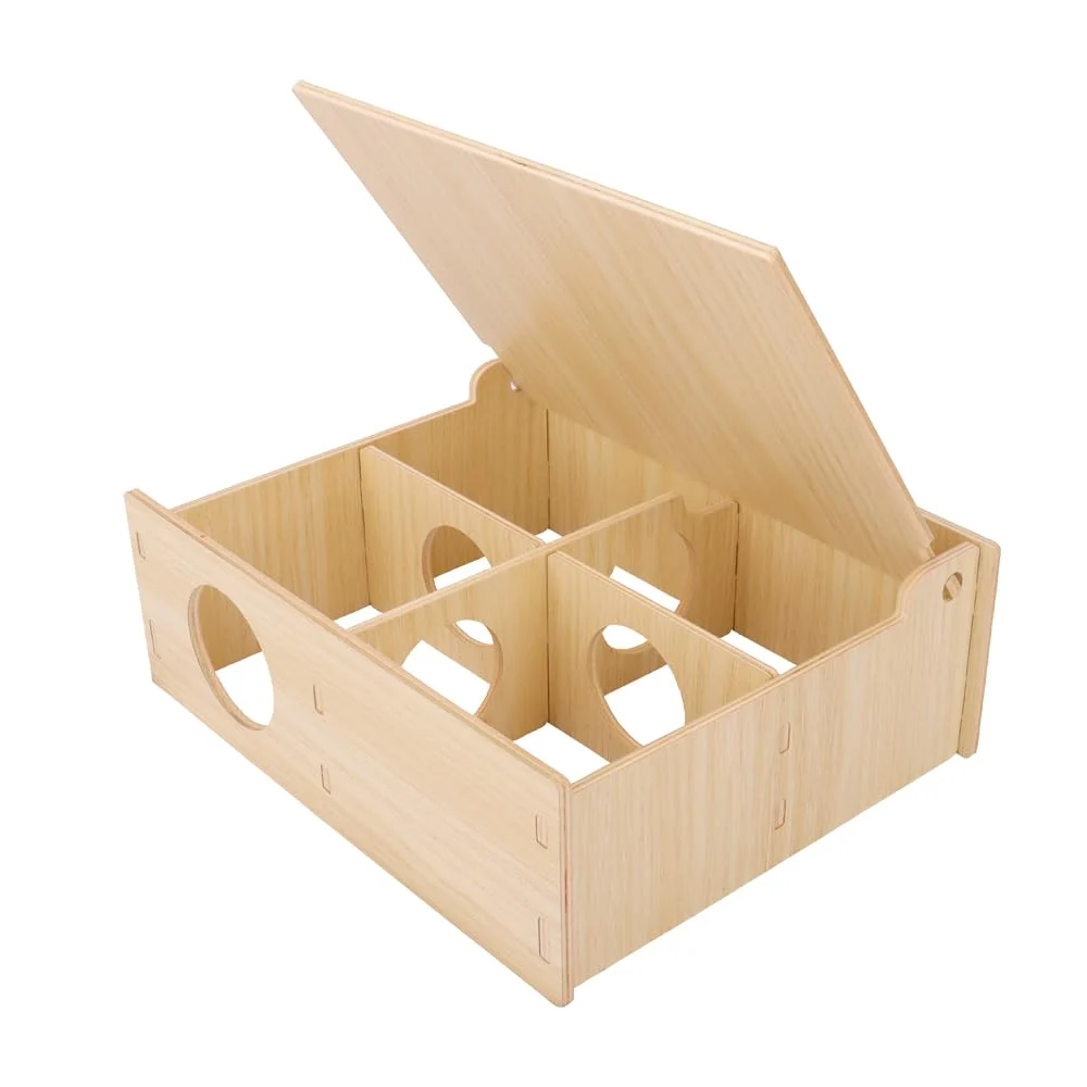 Versatile kcrygogo Hamster and Mouse Wooden Tunnel Cage with Secret Peep Shed and Flip Cover Outstanding