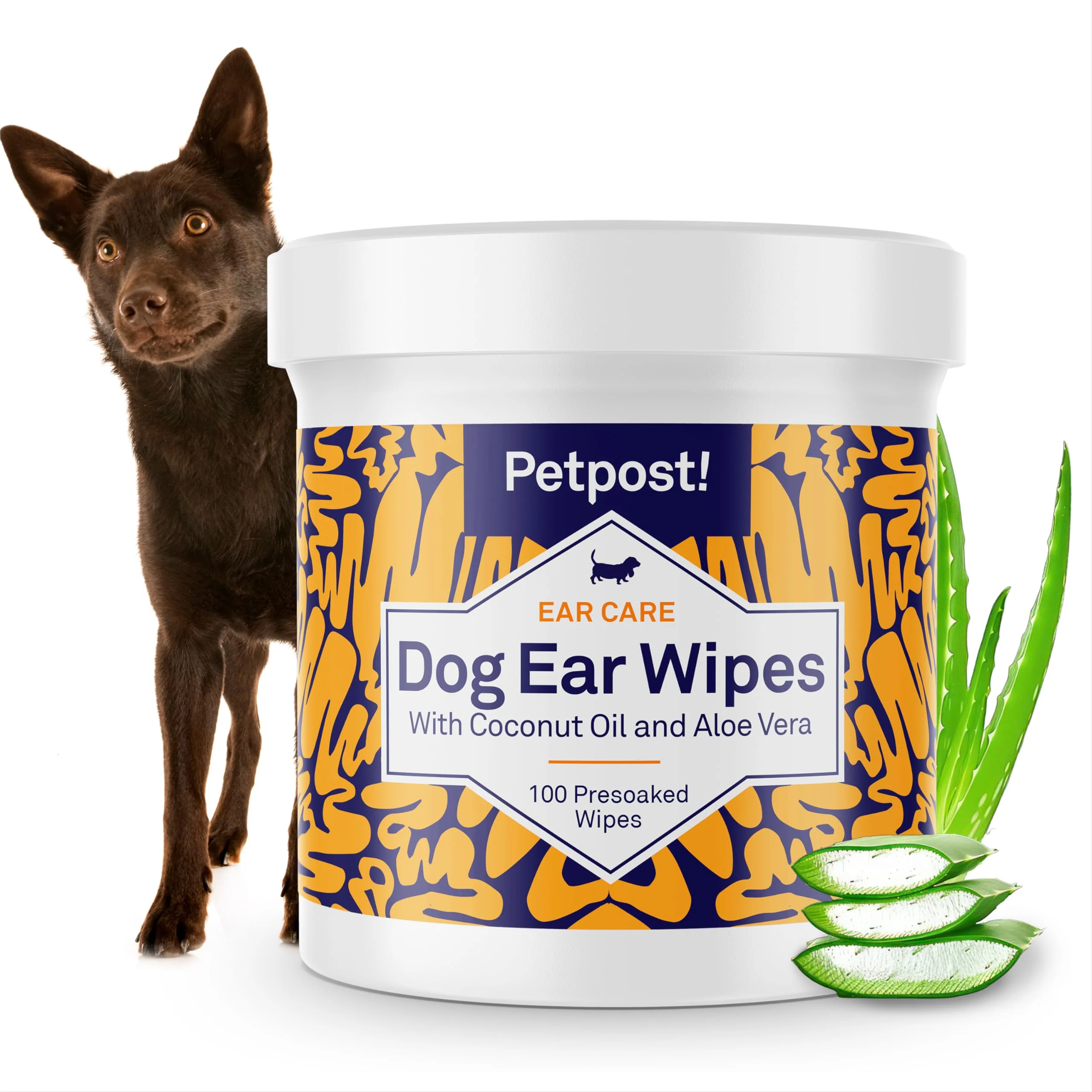 Long-Lasting Petpost Dog Ear Cleaner Wipes – Ultra-Soft Cotton Pads with Coconut Oil Aloe 100 ct Refined
