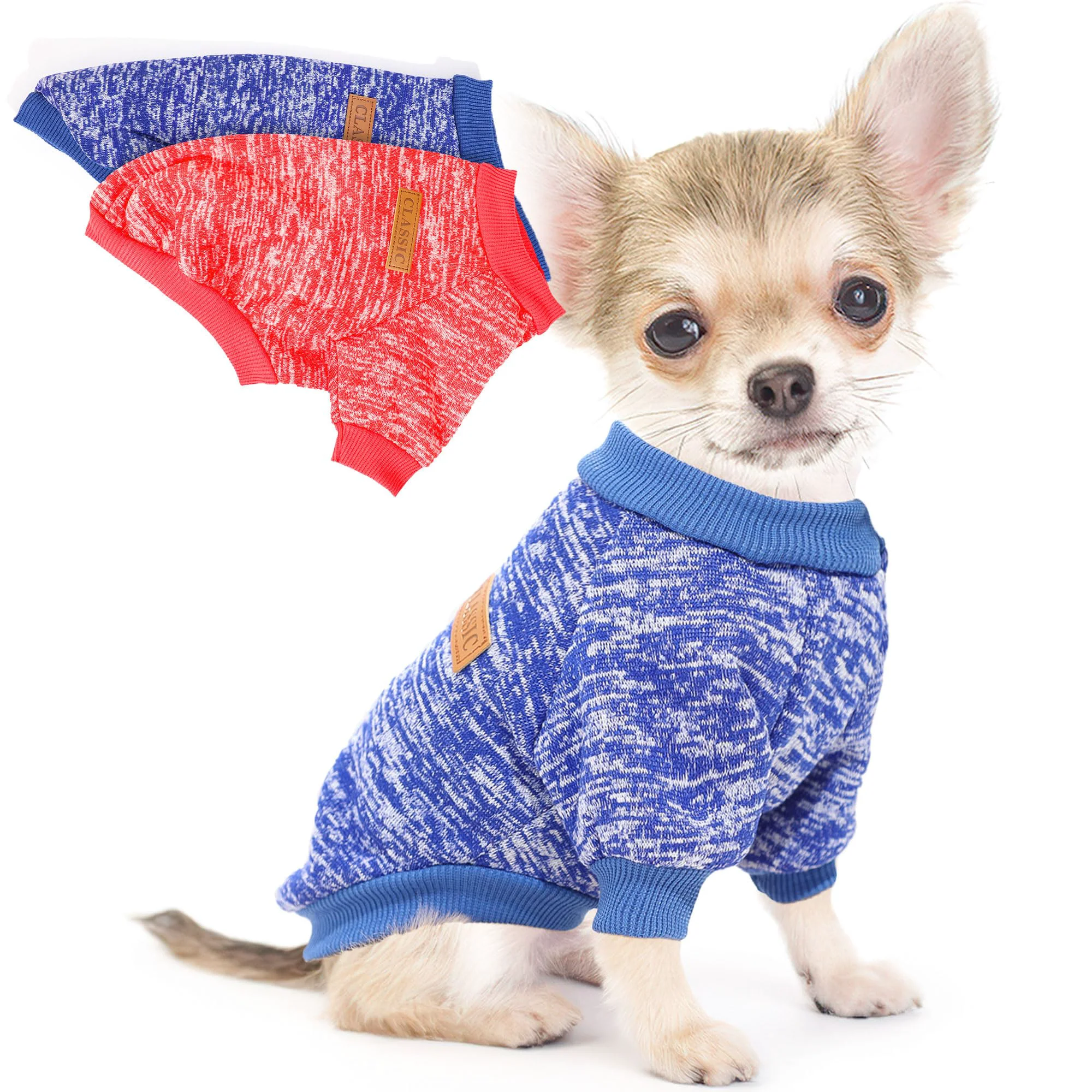 Sophisticated 2 Pieces Small Dog Sweaters – Cozy Winter Fleece Set for Yorkie Chihuahua More Generic Eco-Friendly