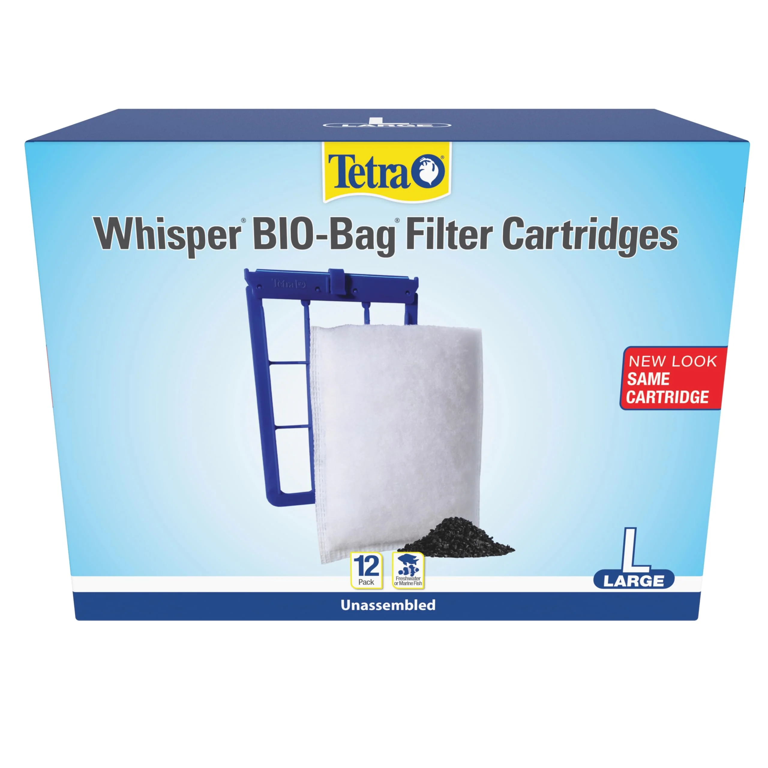 Exclusive Tetra Whisper Bio-Bag Filter Cartridges – Large 12-Pack Clear Water Odor Discoloration Removal Innovative