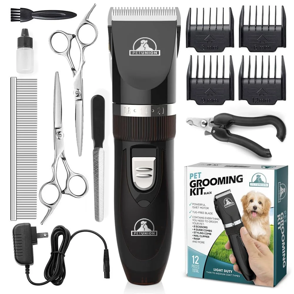 Optimized Pet Union Pro Dog Grooming Kit – Cordless Low-Noise Clipper for Thick Coats Exceptional