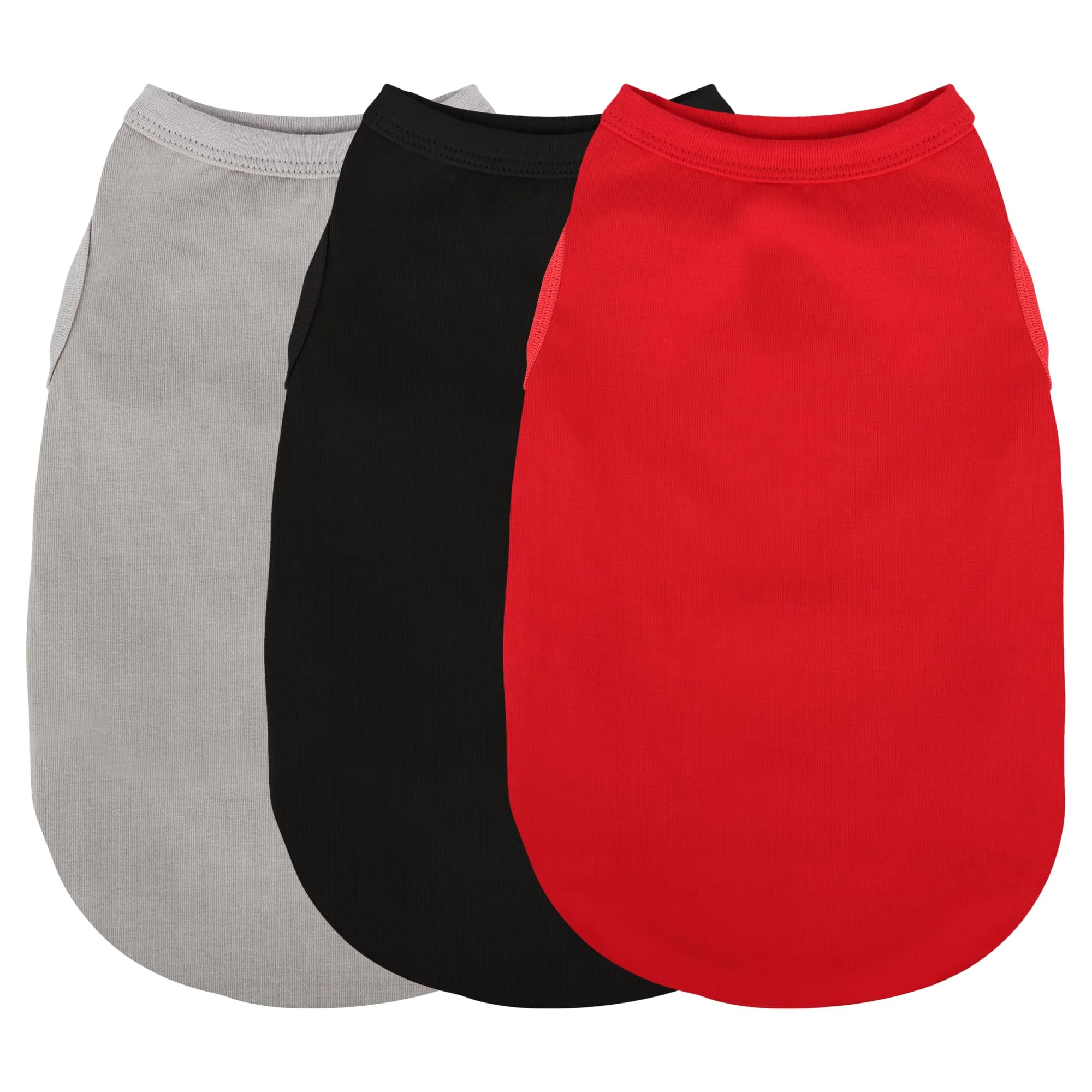 Durable Paiaite 3-Piece Plain Dog Shirts – Breathable Cotton Sleeveless Tank Tops for Small to 4XL Dogs Excellent