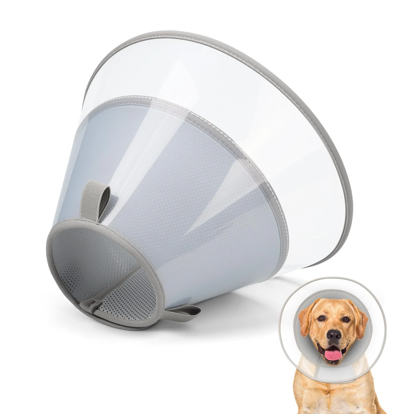 Genuine Joypig Dog Cone with Soft Liner – Elizabeth Recovery Cone for Large Medium Dogs Relaxed