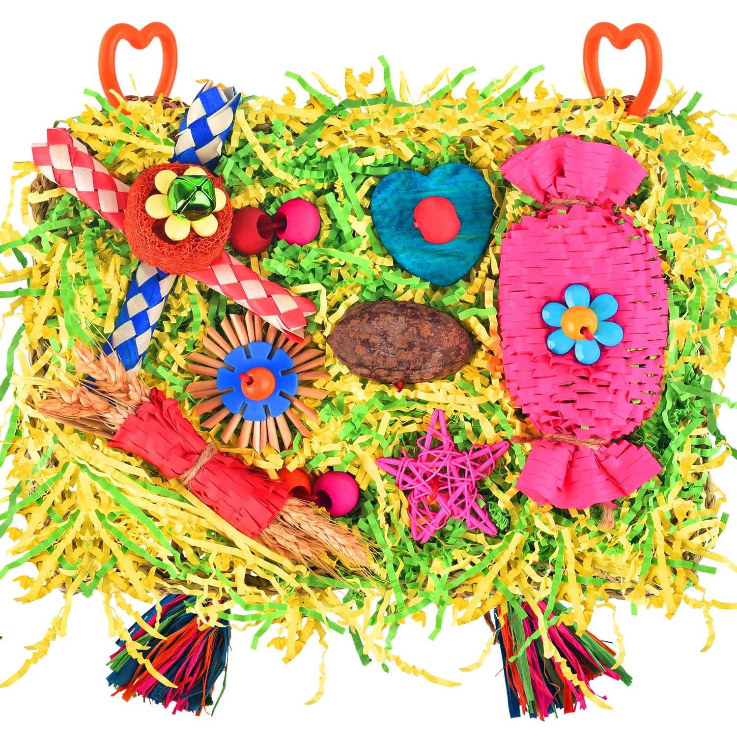 Safe KATUMO Bird Toys – Large Grass Mat for Foraging Shredding Conure Small Birds Original