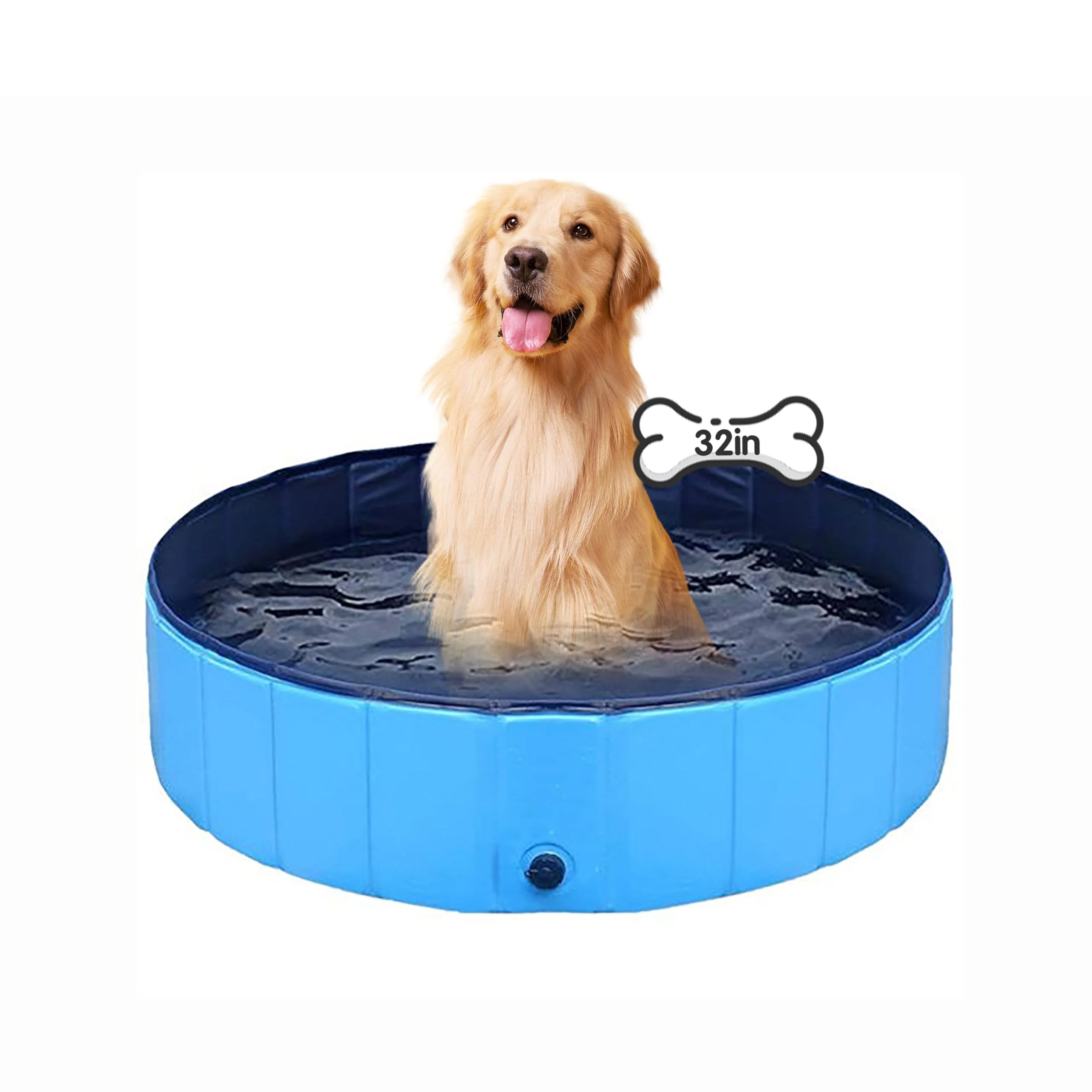 Proven TMbsfatn Dog Pool Foldable 32x8in – PVC Non-Slip Pet Swimming Pool Convenient