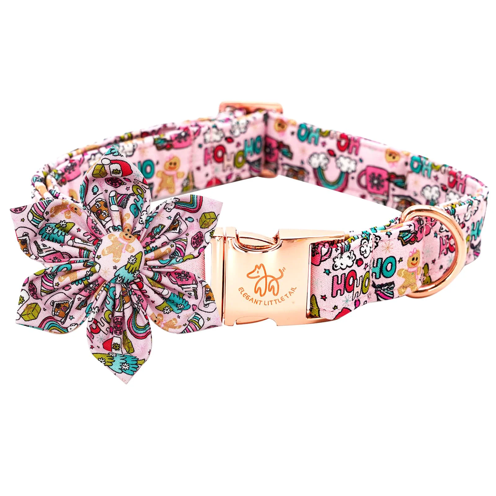Reusable Elegant Little Tail Dog Collar With Flower — Christmas Holiday Puppy Collar for X-Large Dogs Optimized