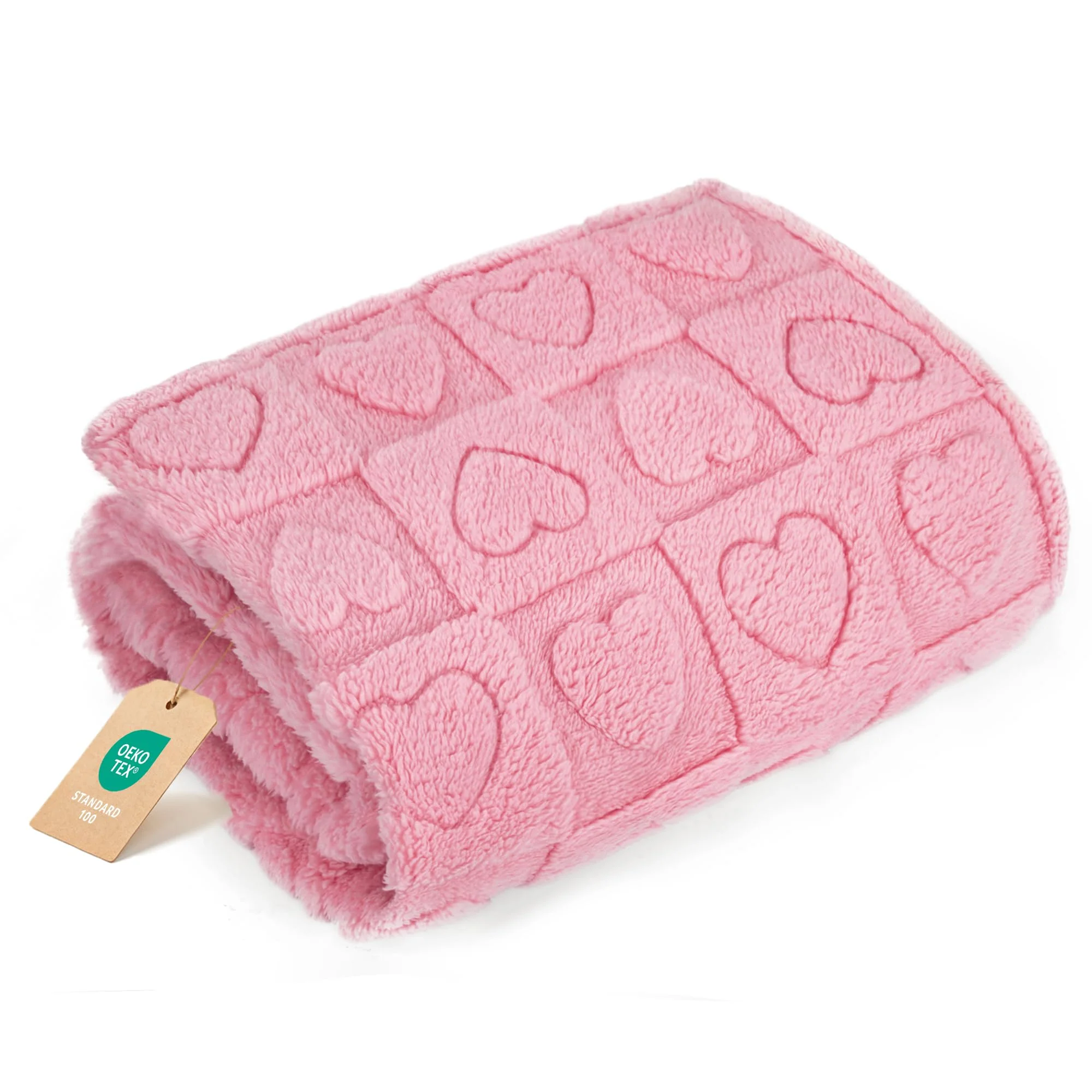 Modern gogobunny Calming Plush Blanket for Dogs Cats 300GSM Coral Fleece 30×40 Pink Fine