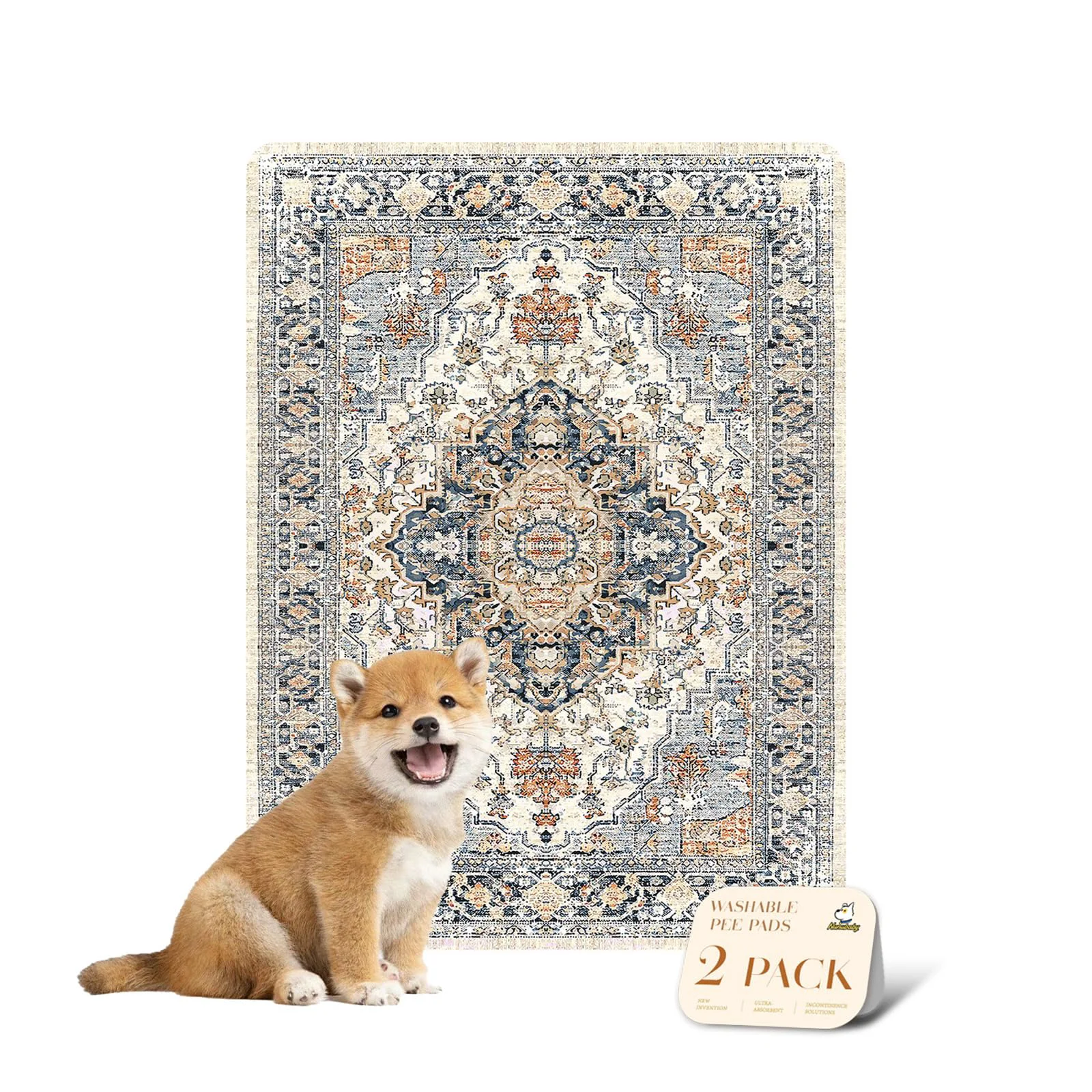 Exclusive nunubaby Reusable Dog Pee Pads for Crates Floors Washable Leak-Proof Non-Slip Beige Multi 18×24 Quality