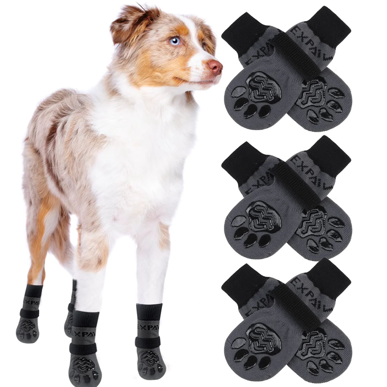 Fine Crafted EXPAWLORER 6PCS Anti-Slip Dog Socks – Traction Paw Protection Soft Breathable Fit for All Sizes World-Class