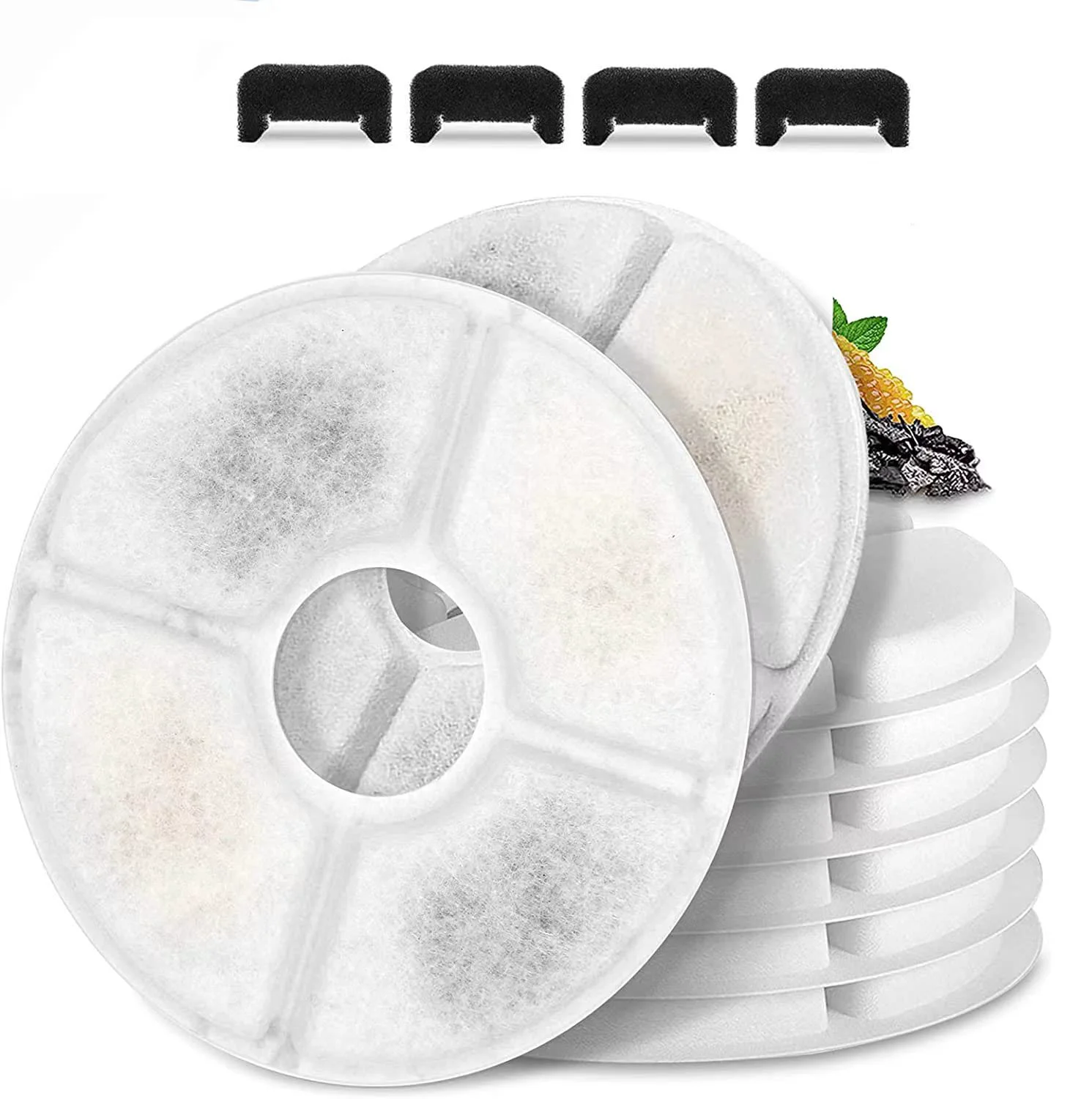 Detailed Monsin Cat Fountain Filters – 12-Piece Pack 8 Filters 4 Sponges for 81oz 2.4L Fountains Outstanding