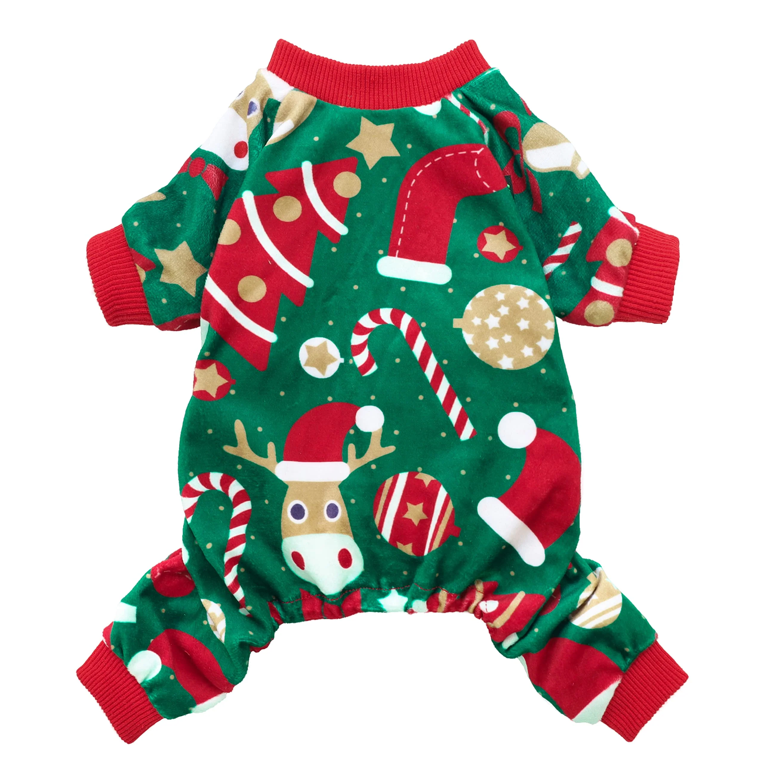 Excellent Fitwarm Christmas Dog Pajamas – Velvet Lightweight Holiday Jammies for Small Dogs Red Green Reliable
