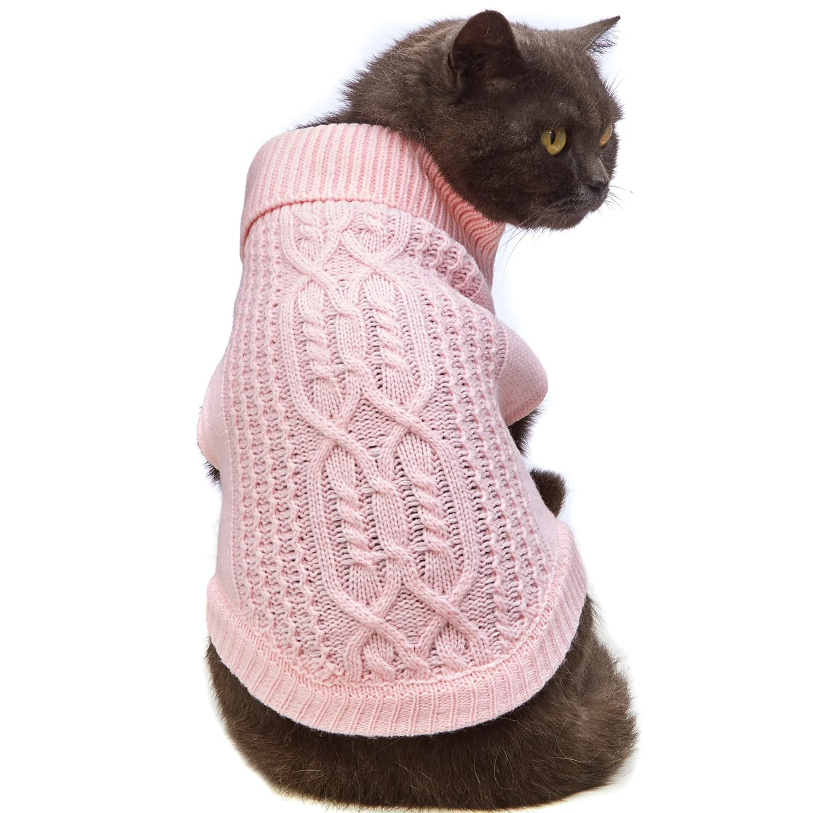 High-Grade Jnancun Stretchy Cat Sweater 17 Colors 6 Sizes Winter-Ready Knit for Cats Light Pink X-Small Easy-to-Use