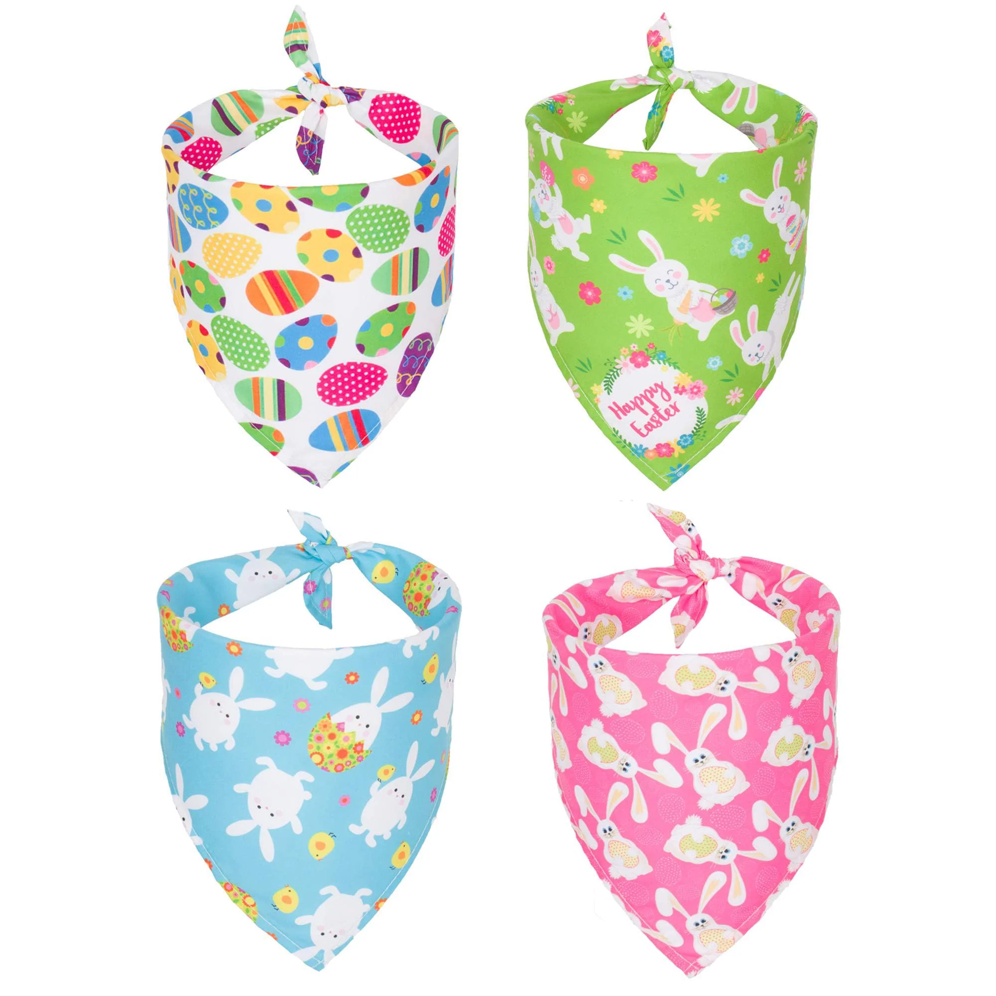 Artisan ADOGGYGO 4 Pack Easter Dog Bandanas for Small Dogs – Rabbit Easter Egg Pattern User-Friendly