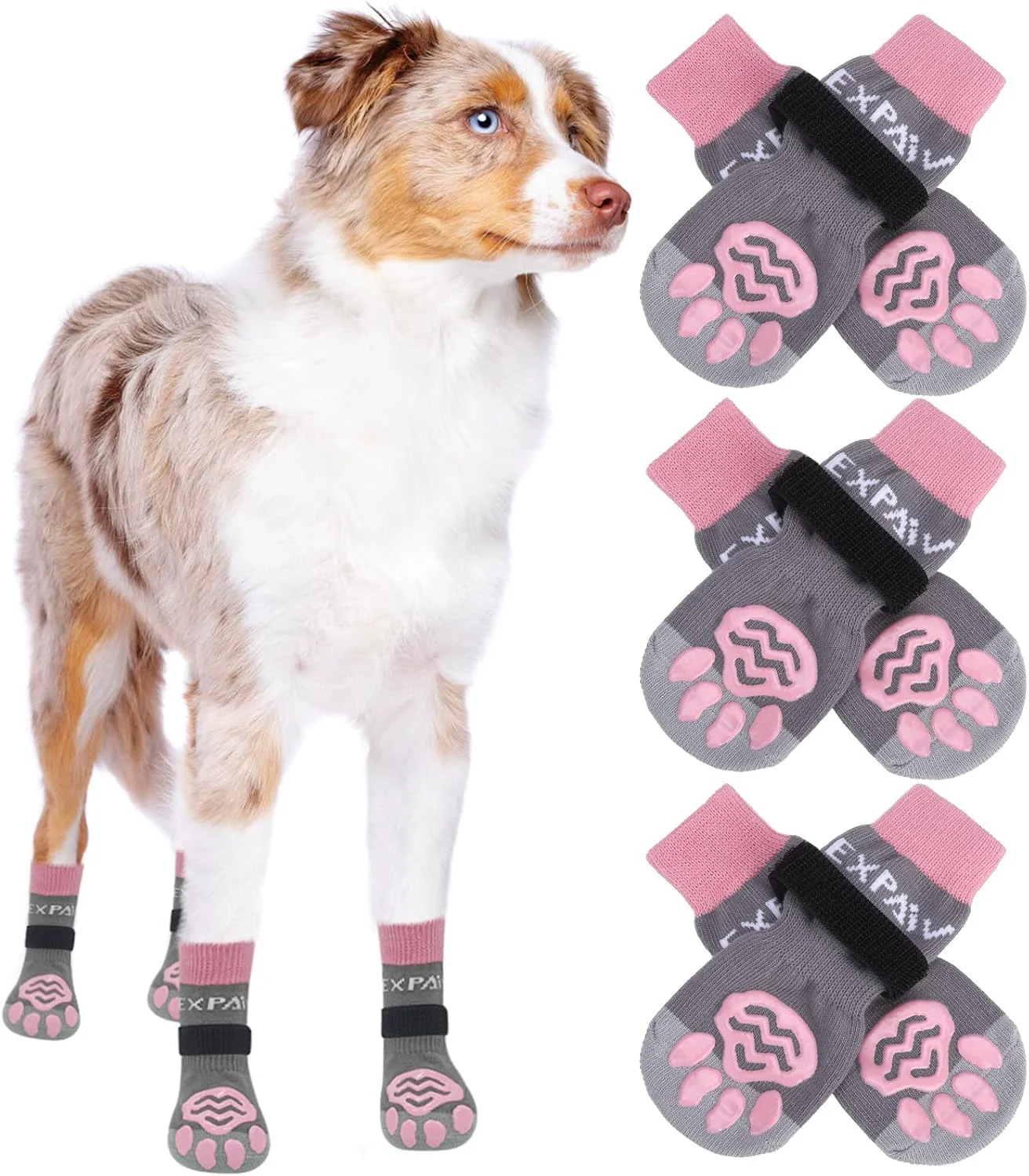 Effective EXPAWLORER 6PCS Anti-Slip Dog Socks – Traction Paw Protection High-Quality
