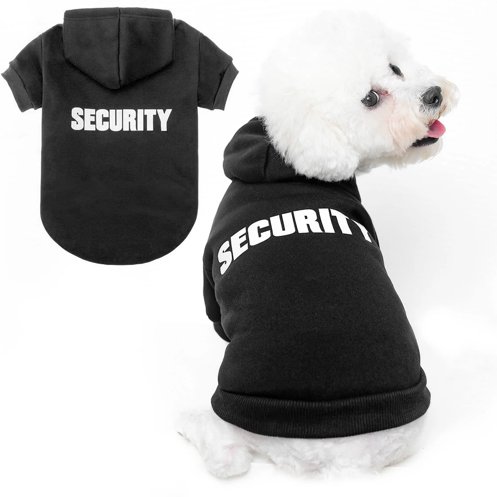 Solid BINGPET Security Dog Hoodies – Soft Brushed Fleece Puppy Sweater for Cold Weather Expertly Made
