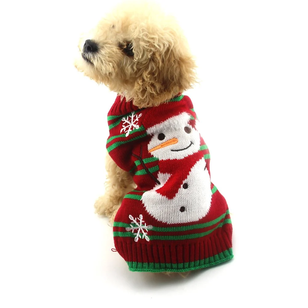 Easy-to-Use NACOCO Dog Snowman Sweater – Festive Xmas Knit for Small Dogs Cats XXL Long-Lasting