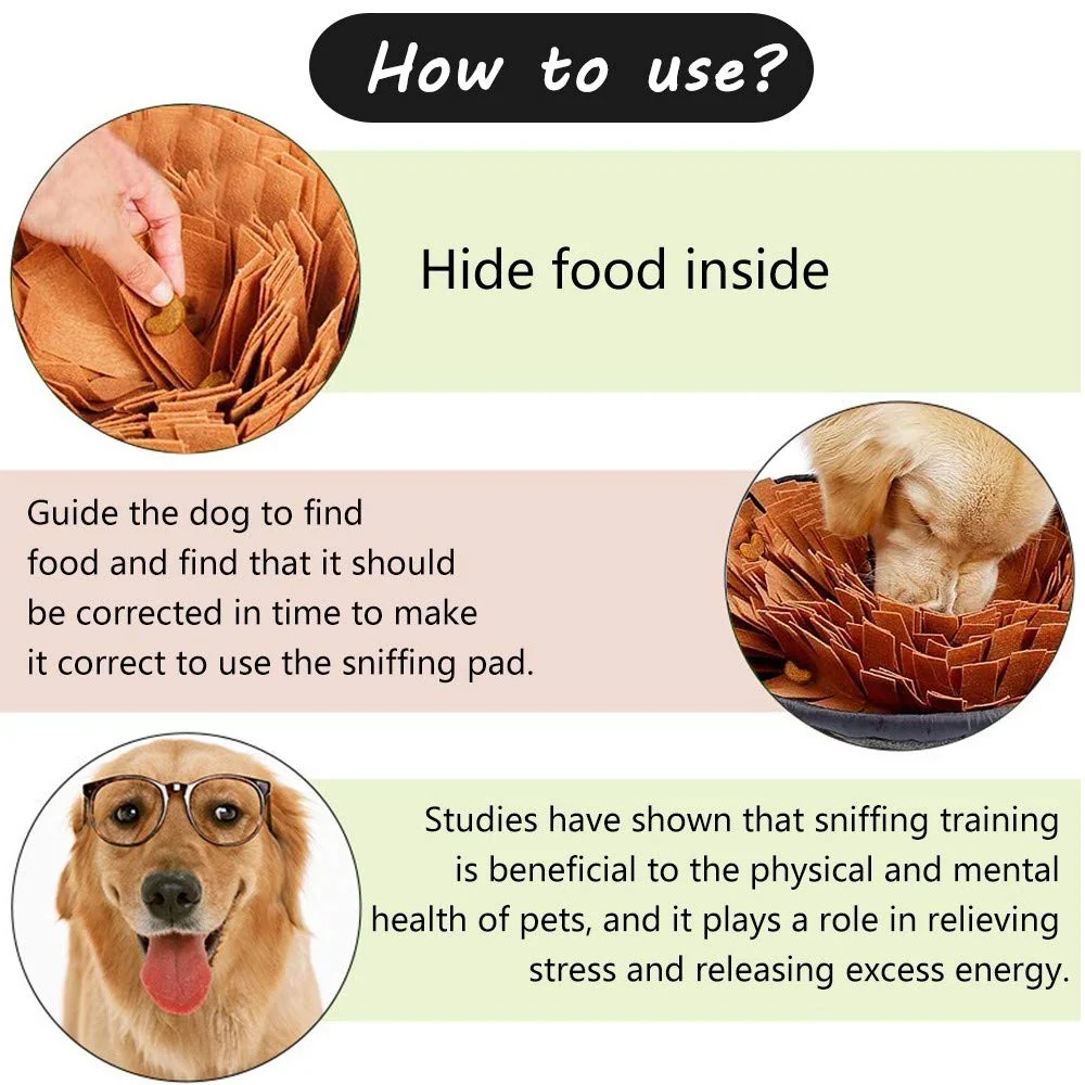Easy-to-Use AWOOF Pet Snuffle Mat for Dogs — Interactive Foraging Toy Travel Bowl Smart