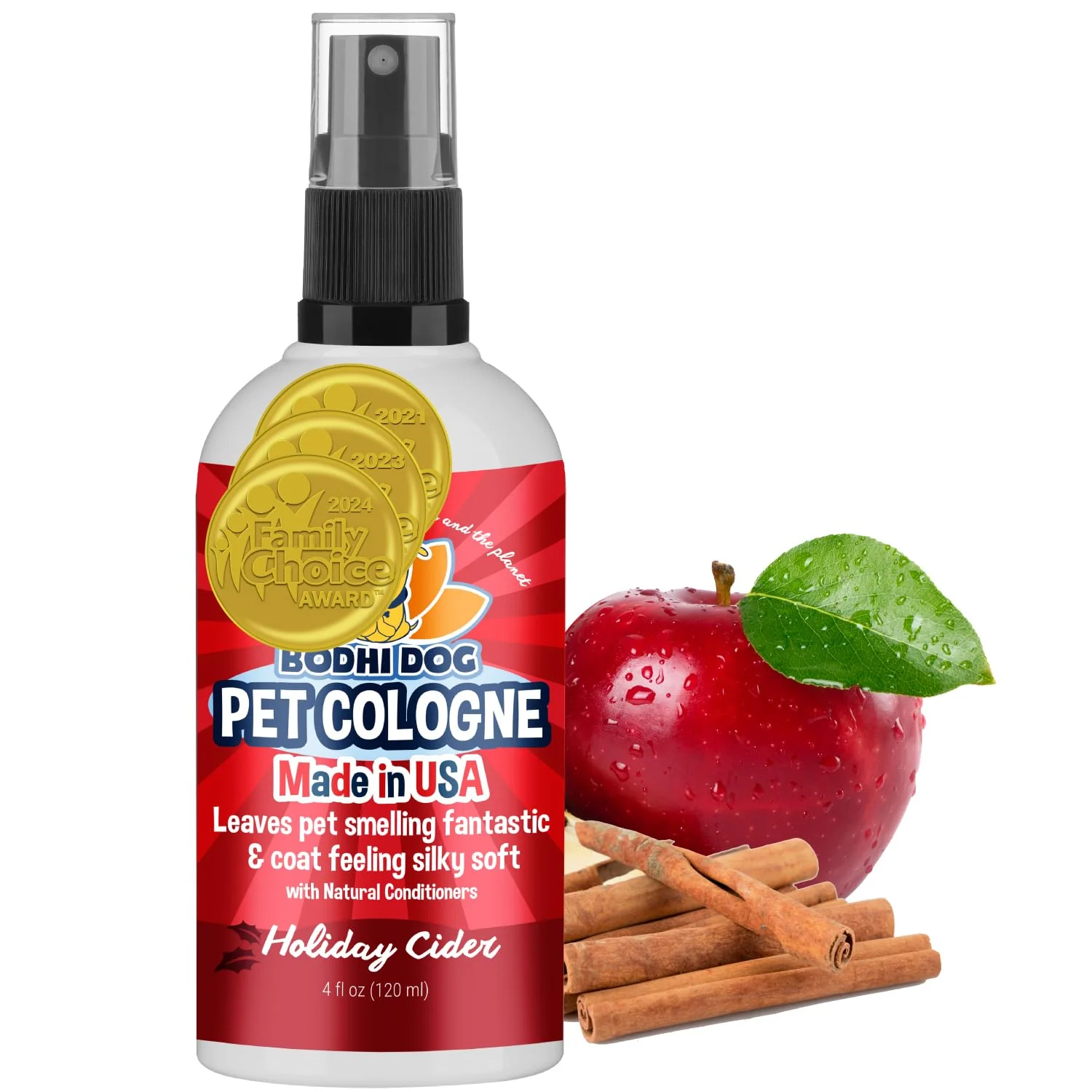High-Grade Bodhi Dog Natural Dog Cologne Holiday Cider – Premium Pet Perfume Deodorizer Made in USA