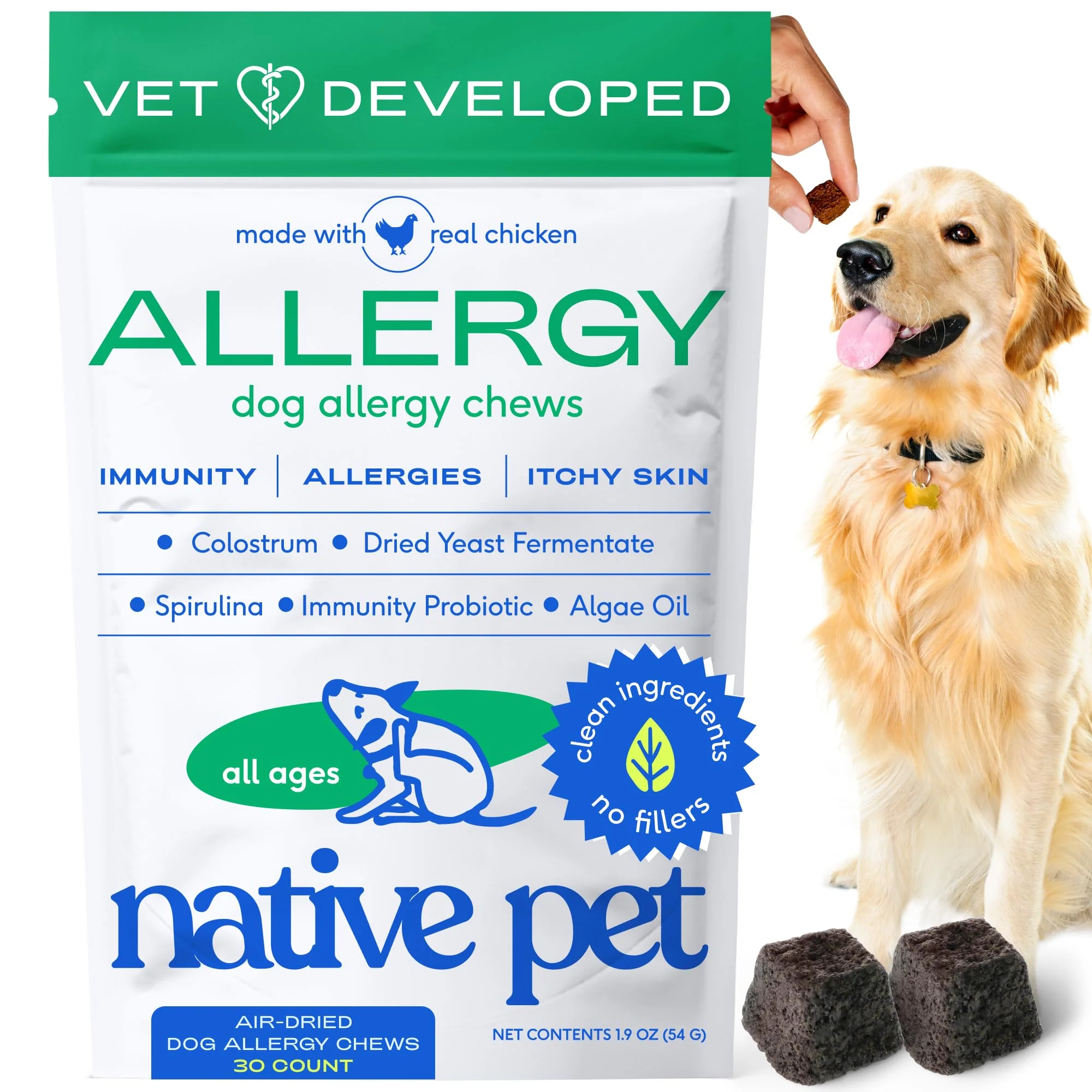 Efficient Native Pet Dog Allergy Chews – Probiotics Colostrum Chicken Air-Dried Crafted