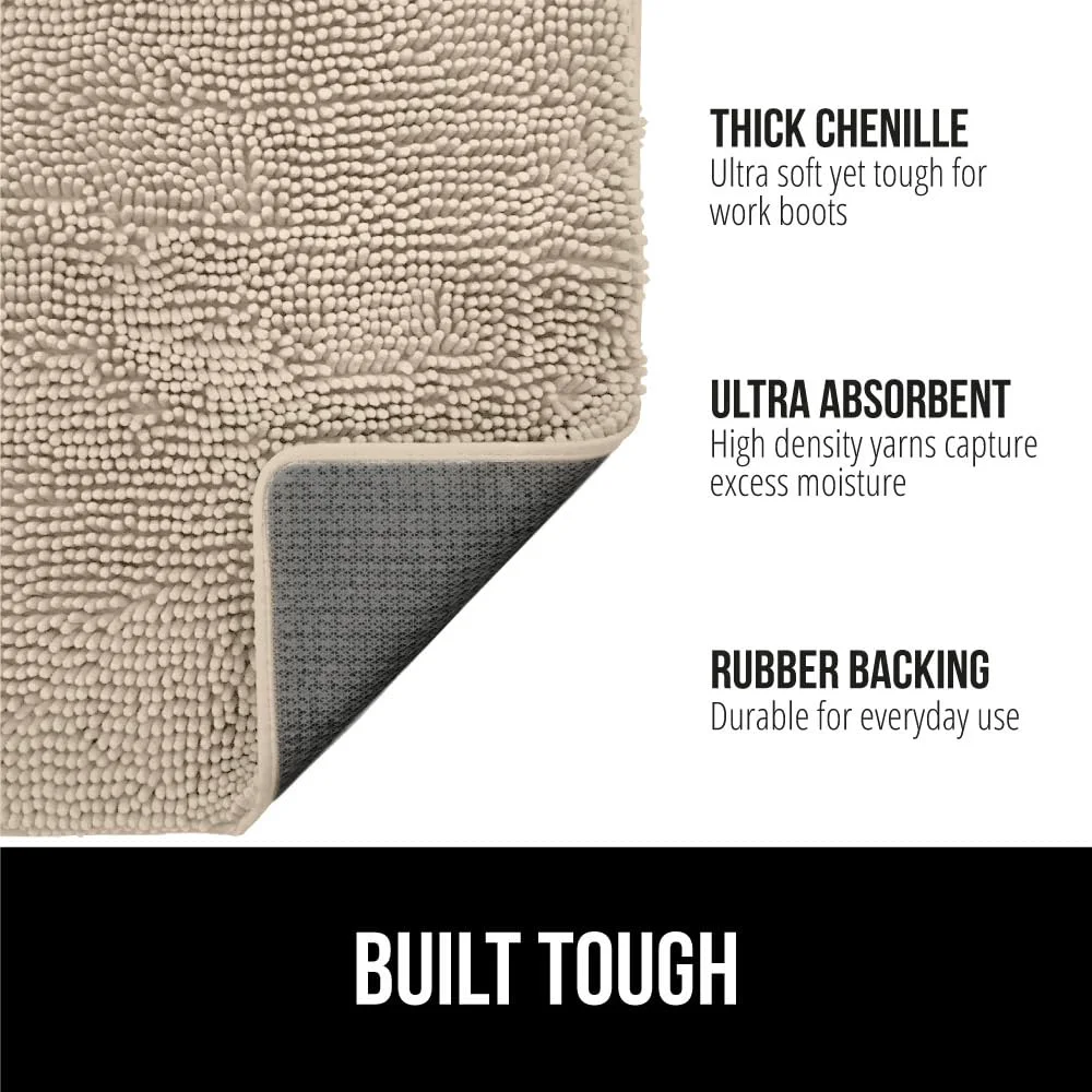 Safe GORILLA GRIP SOAKSTOPPER Dog Door Mat – Ultra-Absorbent Machine Washable Entry Rug 24×17 Beige Casual