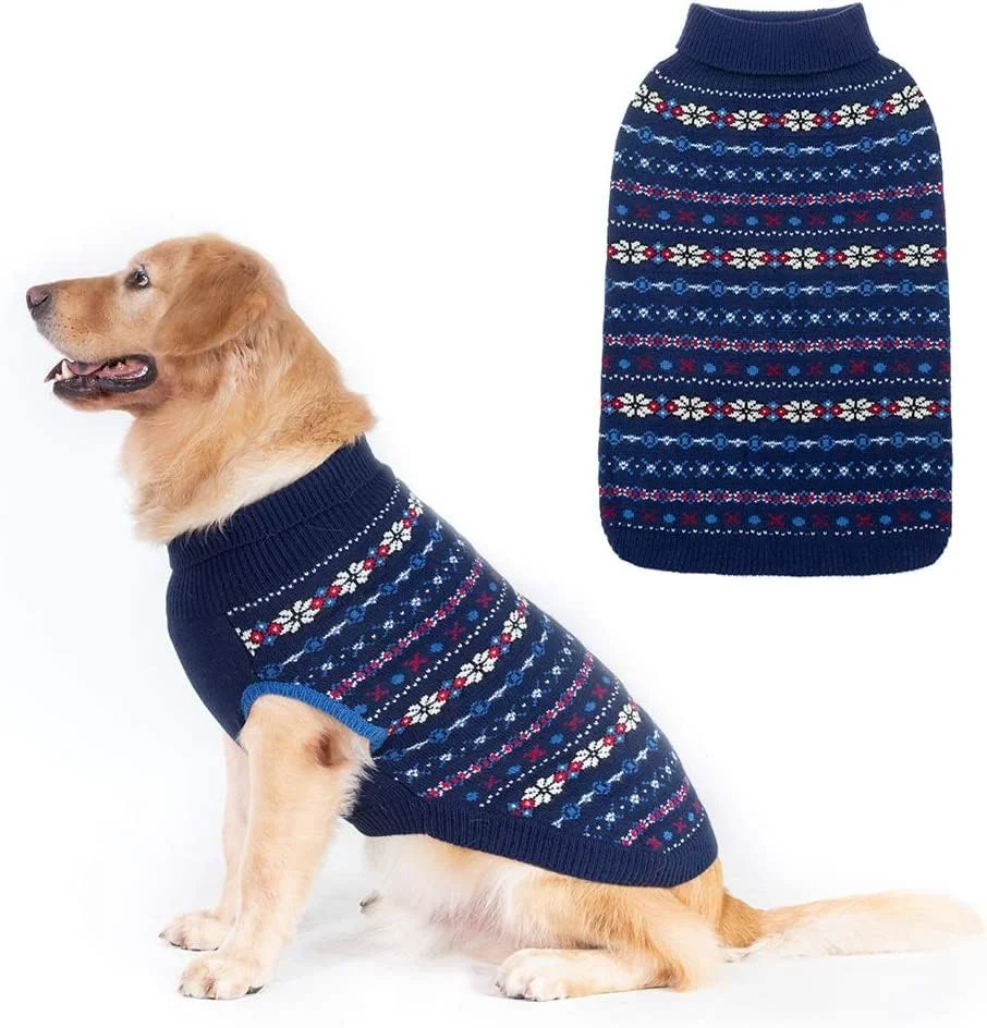 User-Friendly BINGPET Dog Sweater Christmas Winter Knitwear with Snowflake Top-Quality
