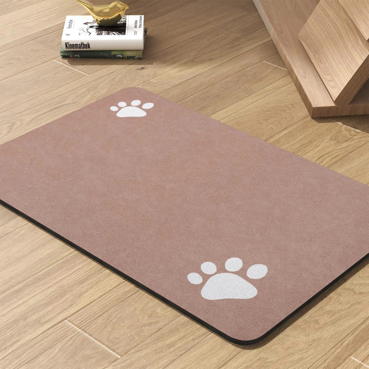 Environmentally Friendly PADOOR Pet Feeding Mat – Absorbent Quick-Dry Bowl Mat Dusty Pink 12×19 Fashionable
