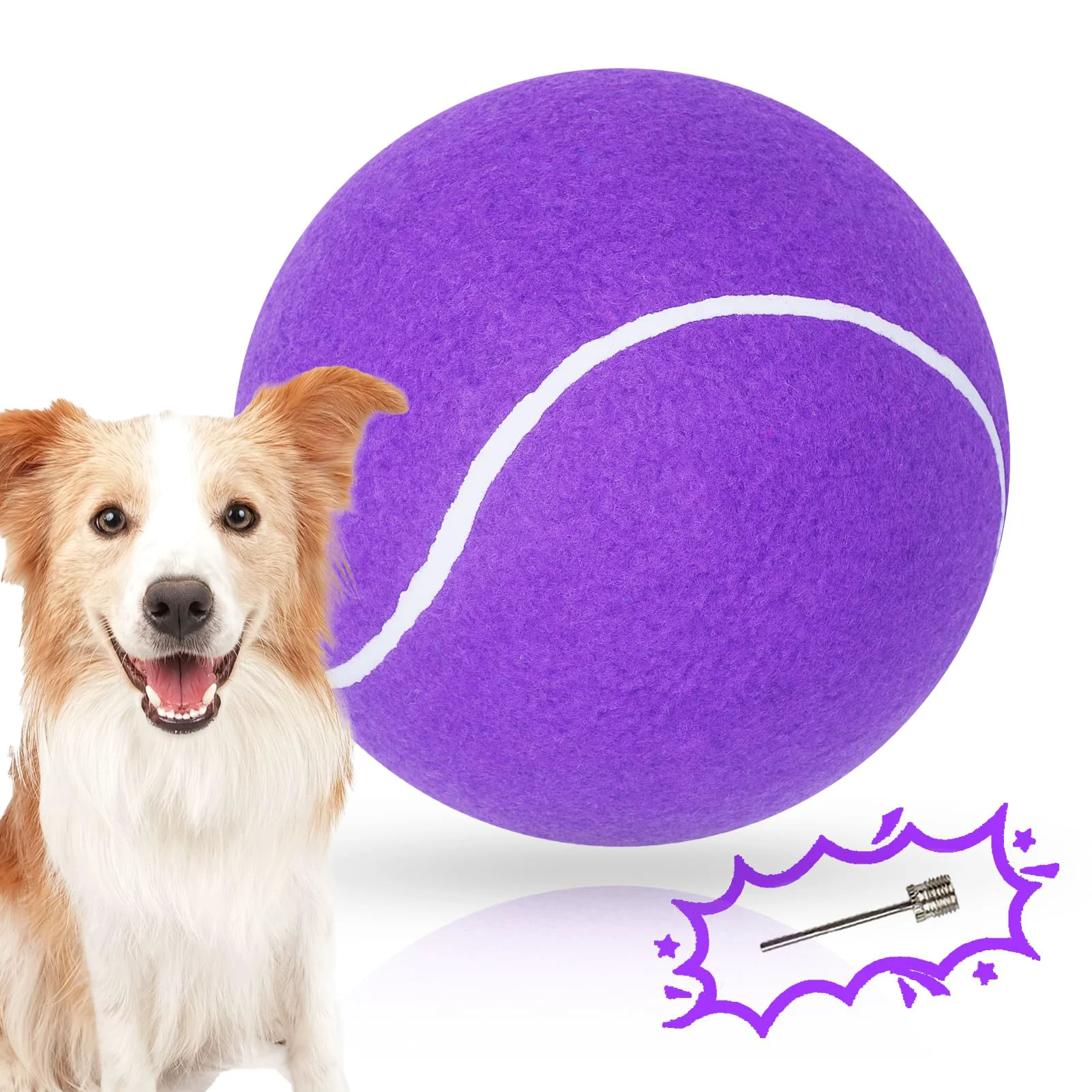 Reusable Banfeng Big Tennis Ball for Dogs – 9.5-Inch Purple Giant Ball for Outdoor Exercise Minimalist