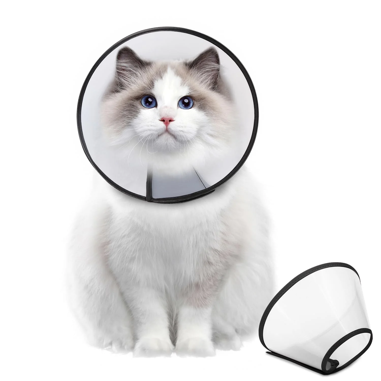 Eco-Friendly Supet Adjustable Dog Cone Collar for Post-Surgery Recovery — Soft PVC Comfortable Fit Certified