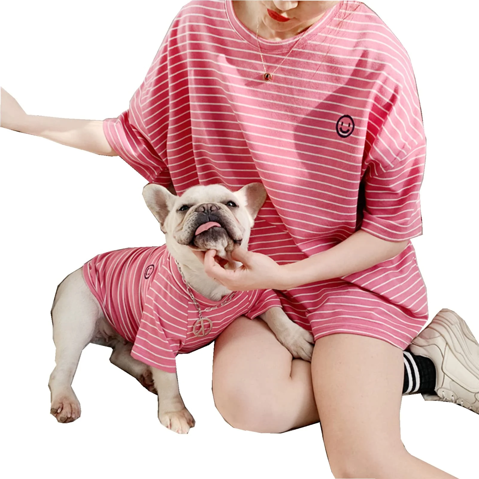 Optimized Wiz BBQT Matching Dog Owner Shirts – Striped Pet-Pink Set S-L for Dogs Cats World-Class