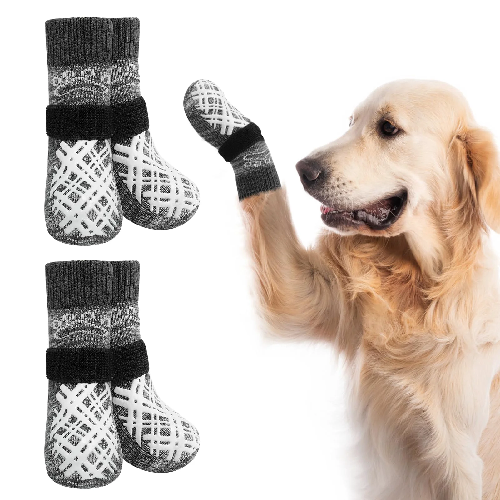 Healthy BEAUTYZOO Dog Socks for Licking Prevention – Non-Slip Paw Protectors 4-Pack Breathable