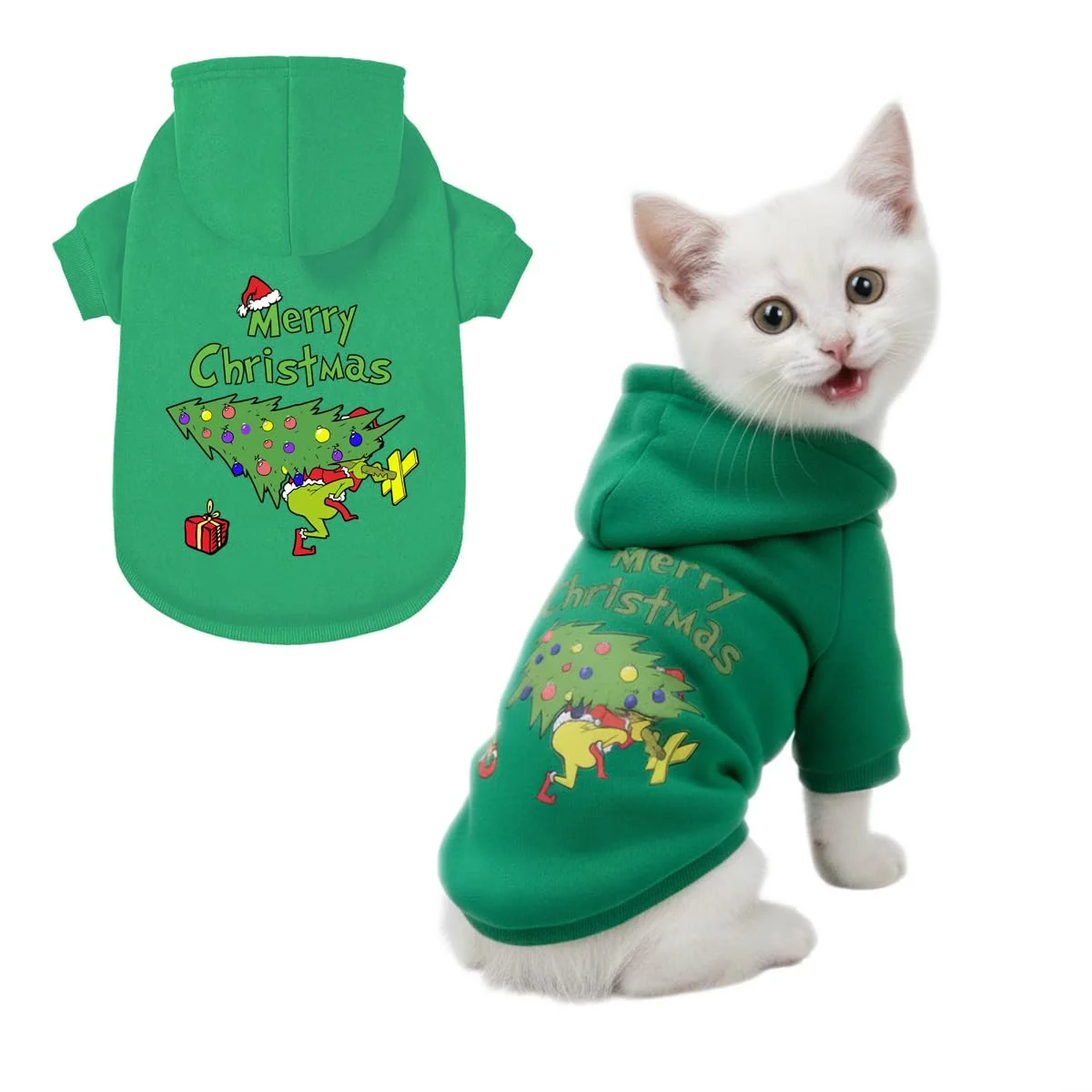 Environmentally Friendly WEORGANIZE Christmas Dog Hoodie for Small Dogs Cozy Holiday Sweater for Chihuahuas Puppies Cats Elegant