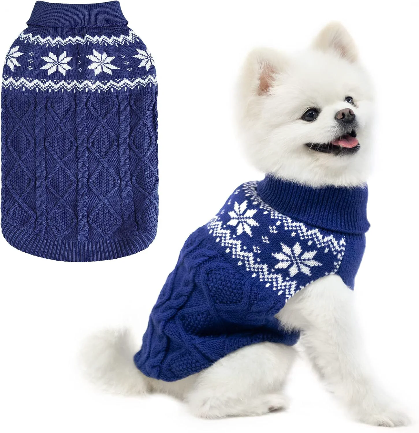 Clean SCIROKKO Warm Winter Dog Sweater Blue XS – Soft Knit for Small to Large Dogs High-Performance