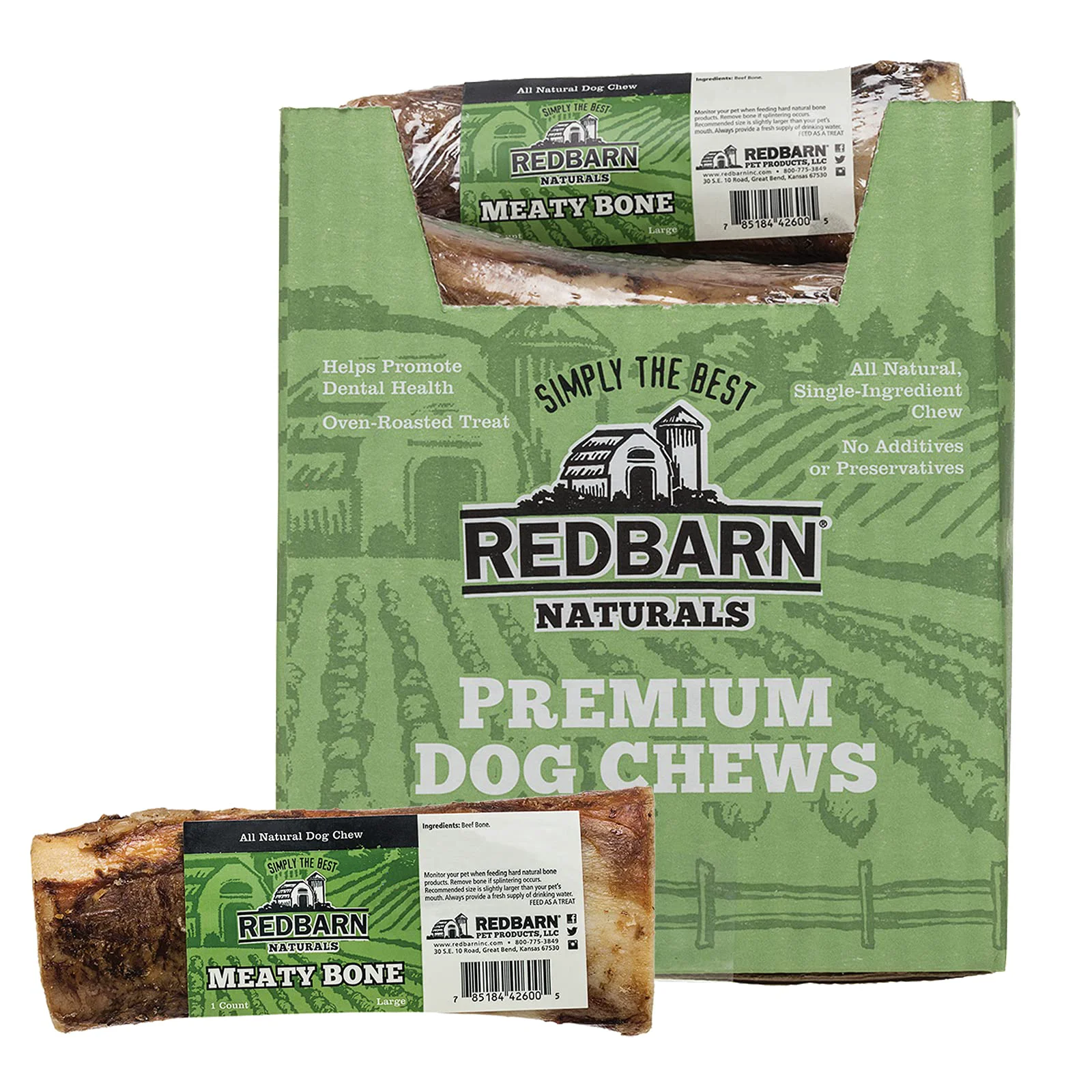 Unique Redbarn Meaty Bone for Dogs Large 1-Count – All-Natural Beef Chew Breathable