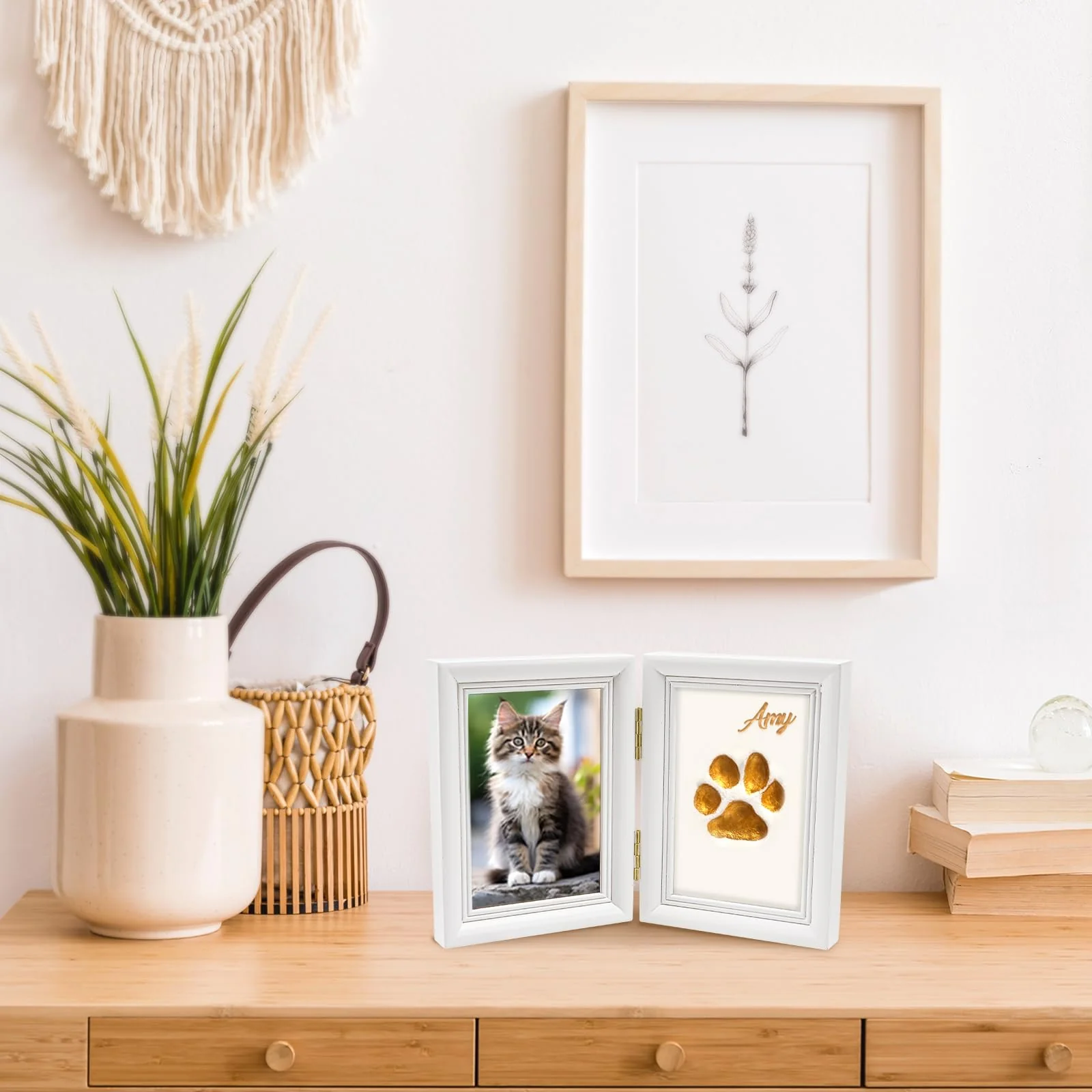 Expertly Made Avont Paw Print Kit with Frame Imprint Clay – Pet Memorial Keepsake Smart
