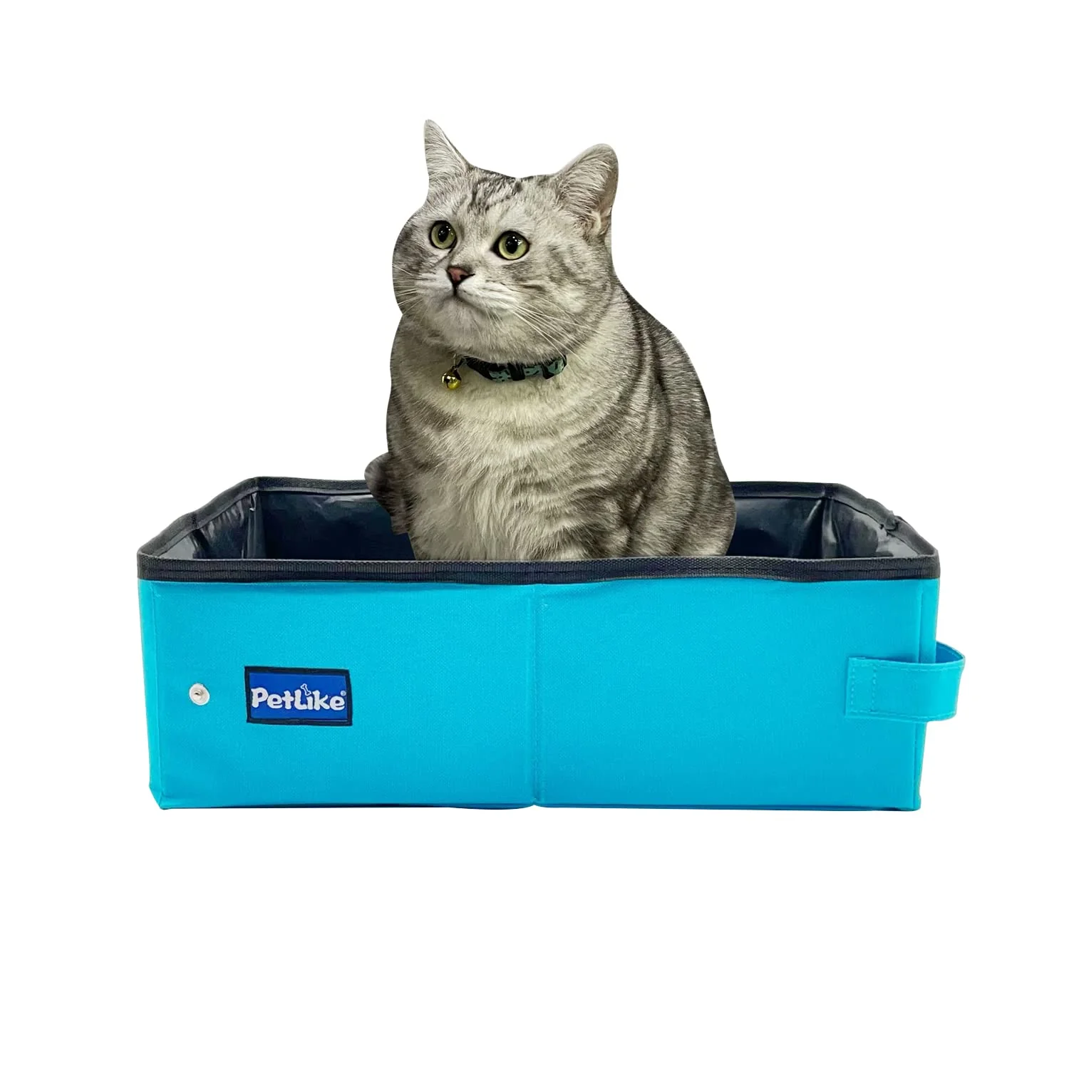 Responsible PetLike Travel Cat Litter Box – Leak-Proof Portable Collapsible for Small Medium Cats Medium Aqua Professional