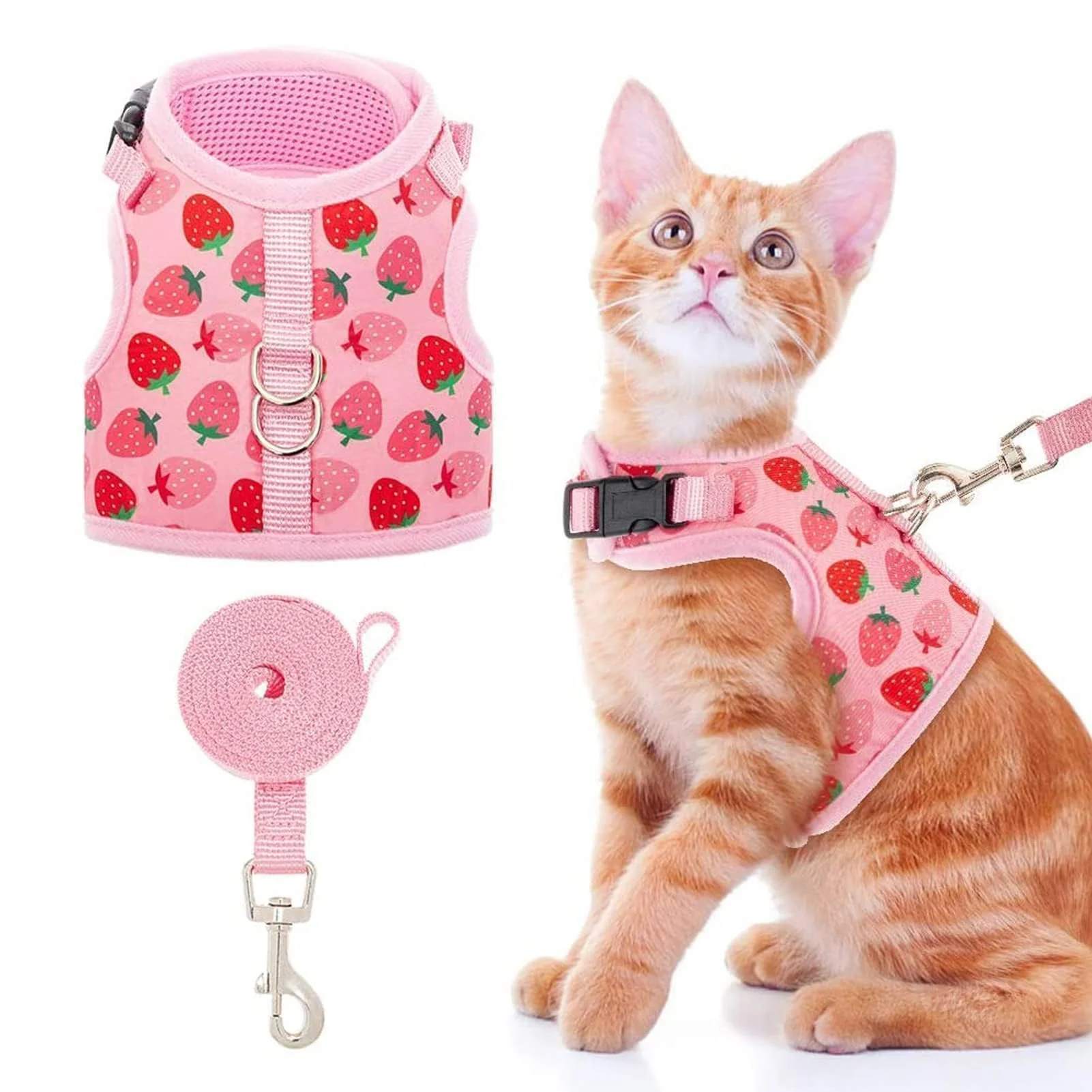 Top-Quality BINGPET Cat Harness with Leash – Escape-Proof Adjustable Mesh Harness for Kittens Cats Refined
