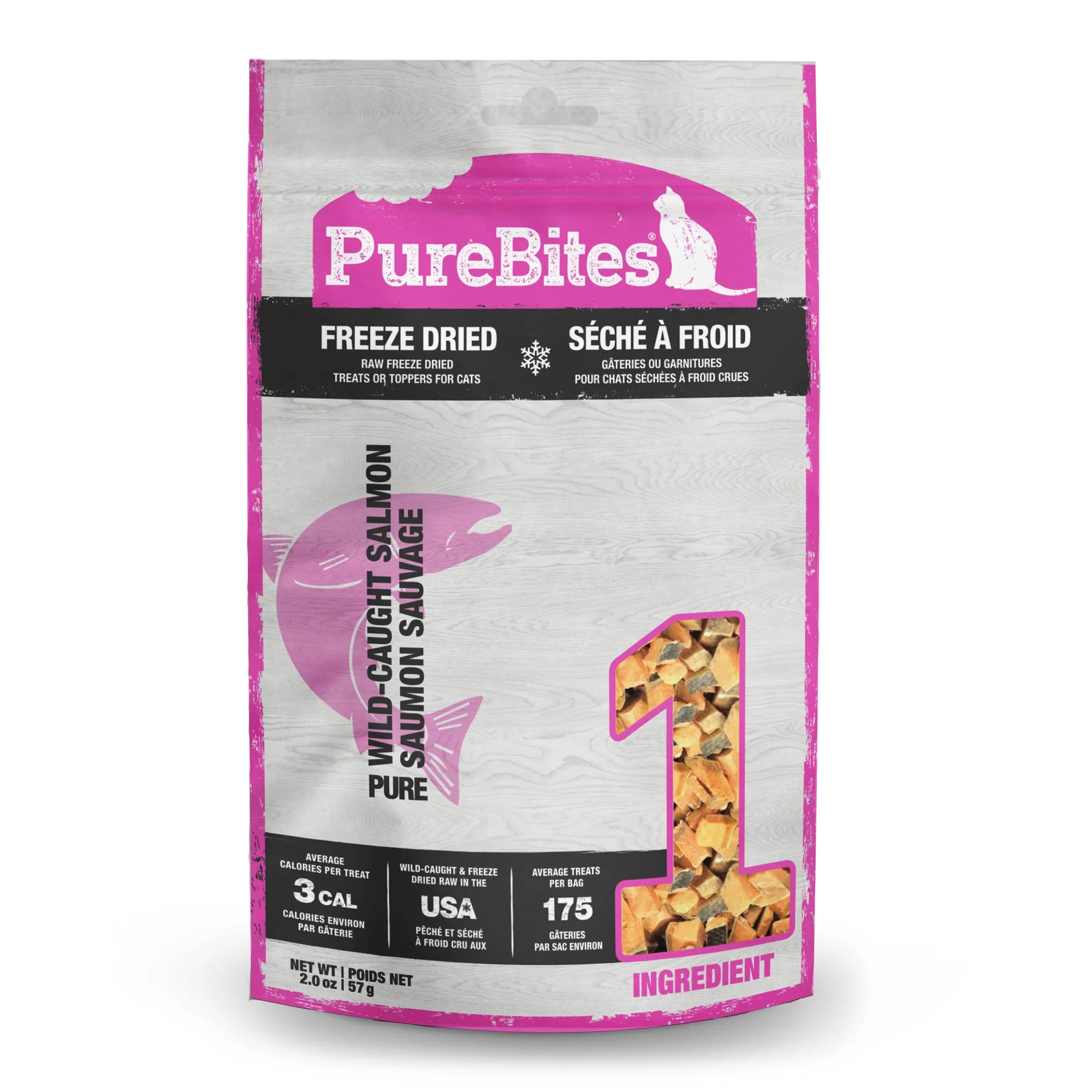Outstanding PureBites Salmon ze Dried Cat Treats – 1 Ingredient USA Made 2oz Classic