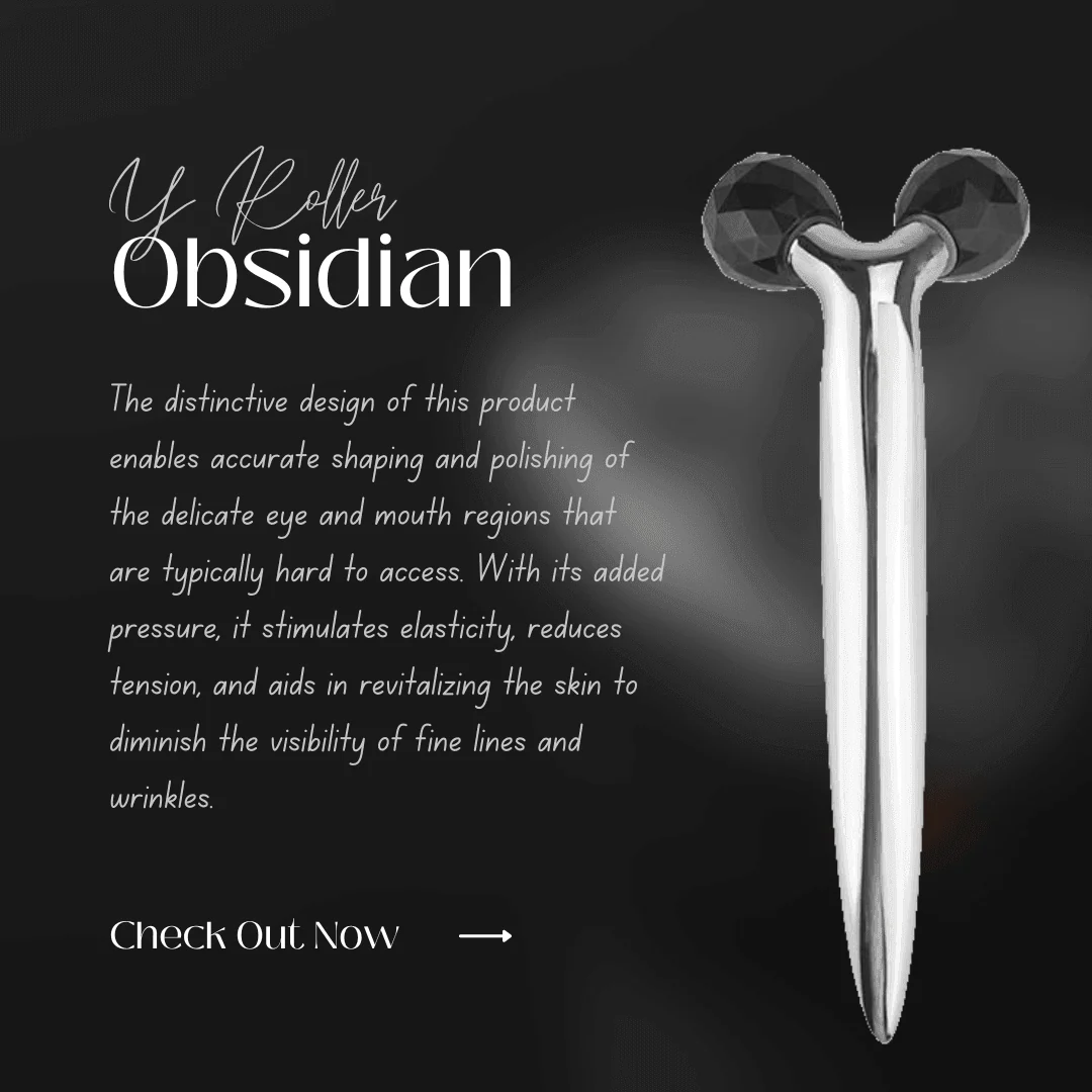 Fine Crafted Rodillo facial en Y de obsidiana negra ZAQ Trendy